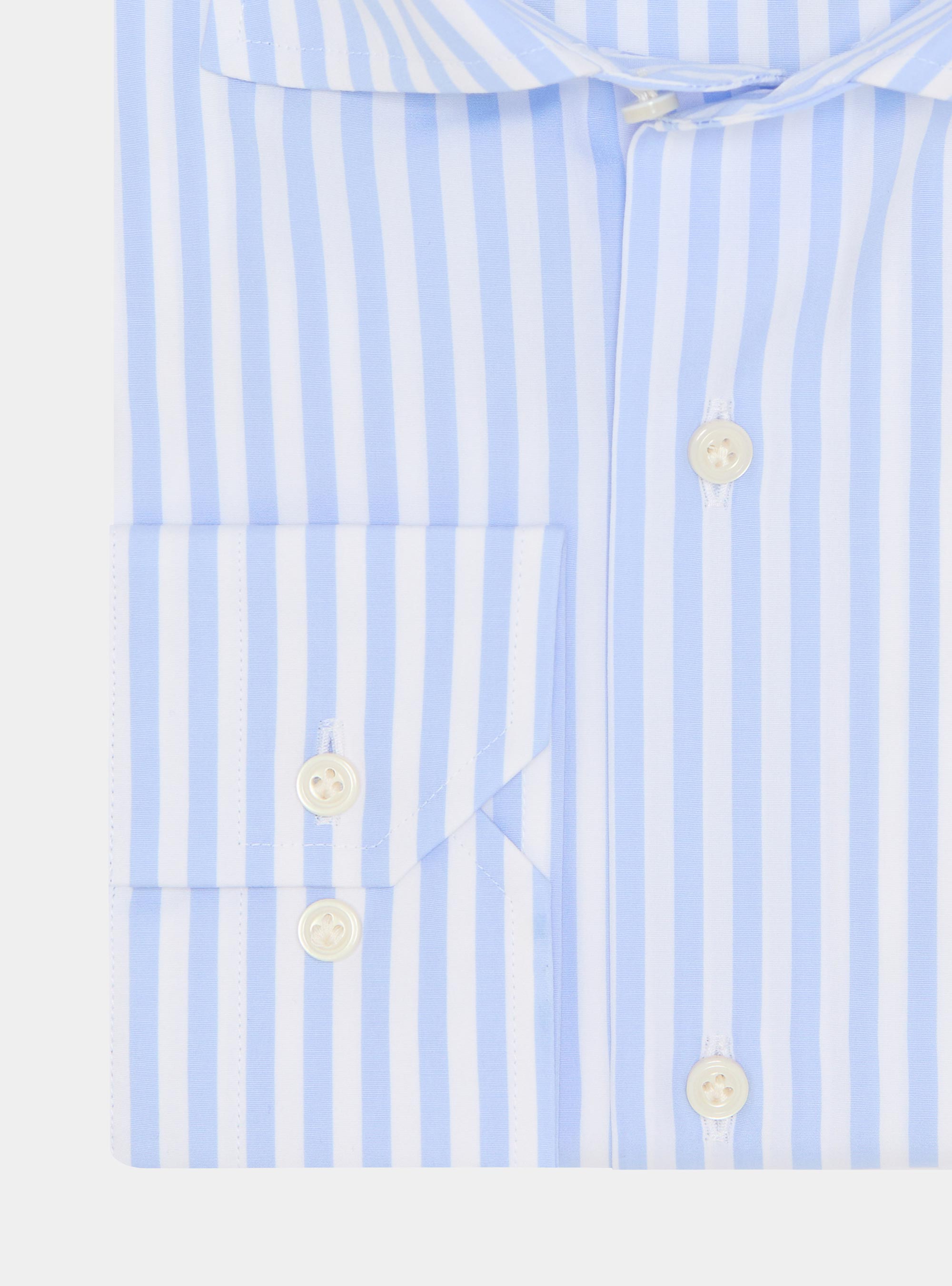 Wide-striped cotton poplin shirt, LIGHT BLUE