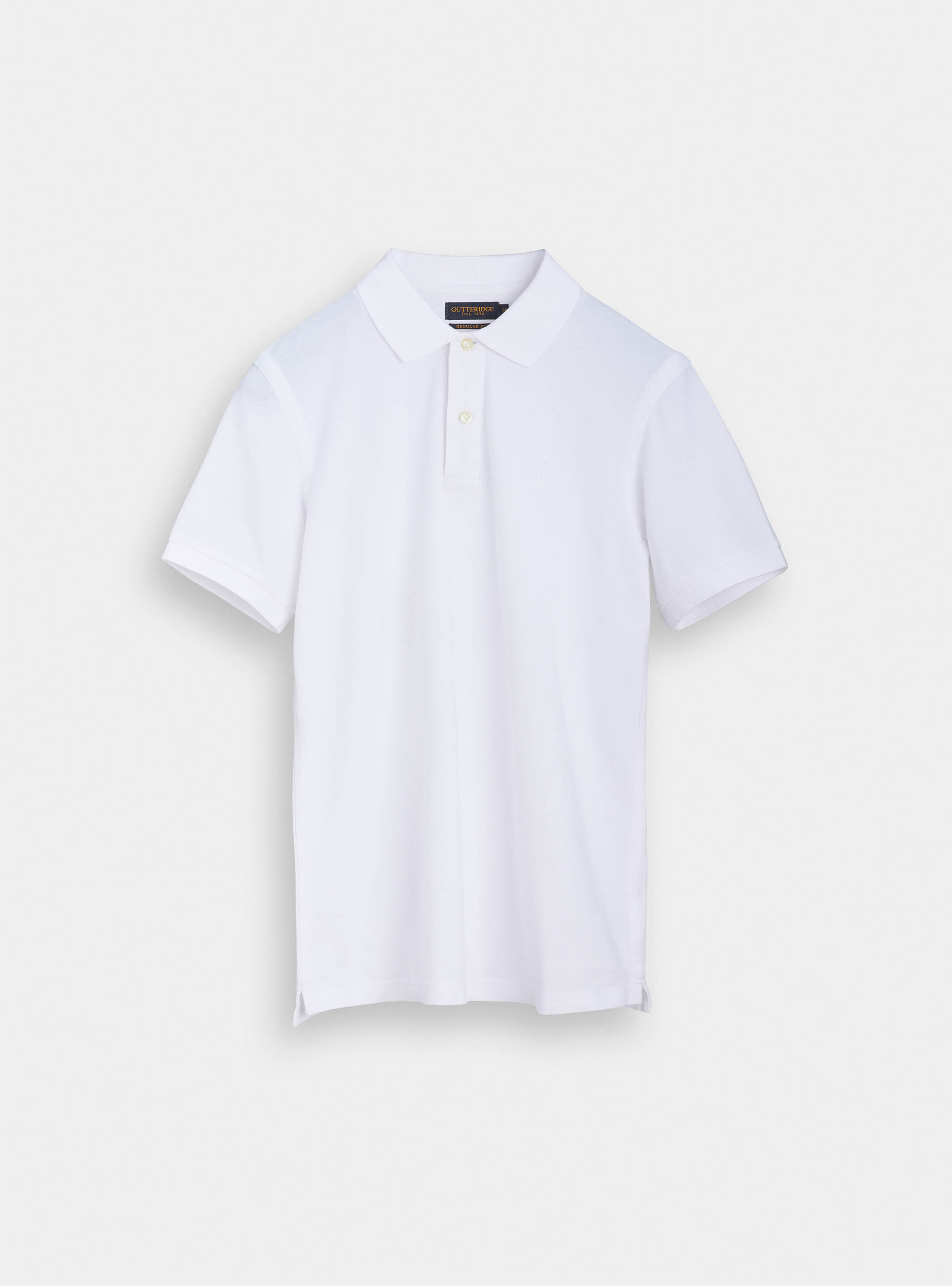 Polo classica con ricamo, BIANCO