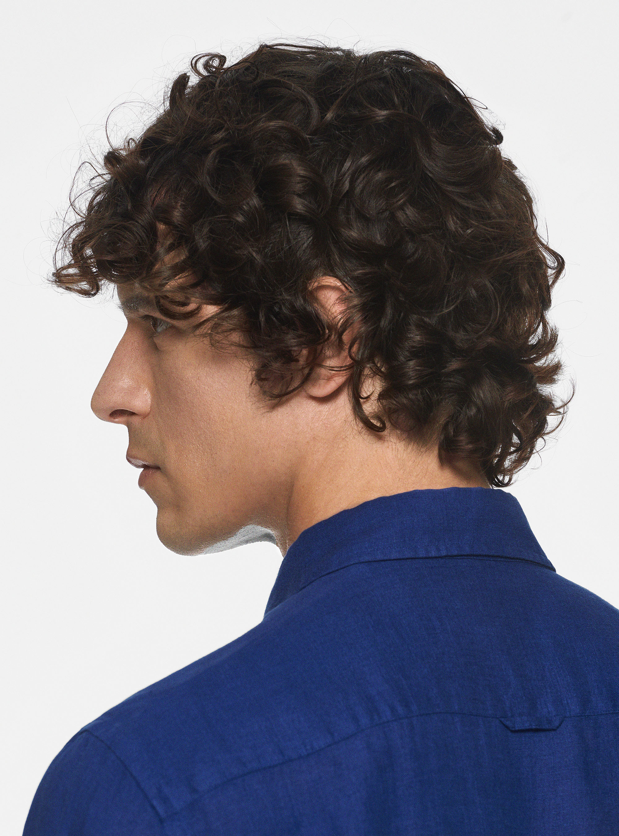 Camicia in puro lino, BLU