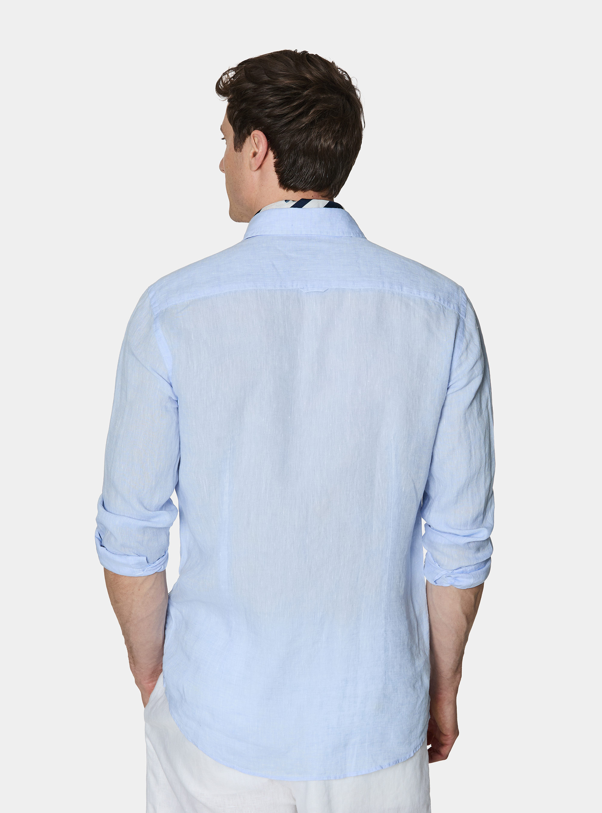 Chemise en pur lin, BLEU CIEL
