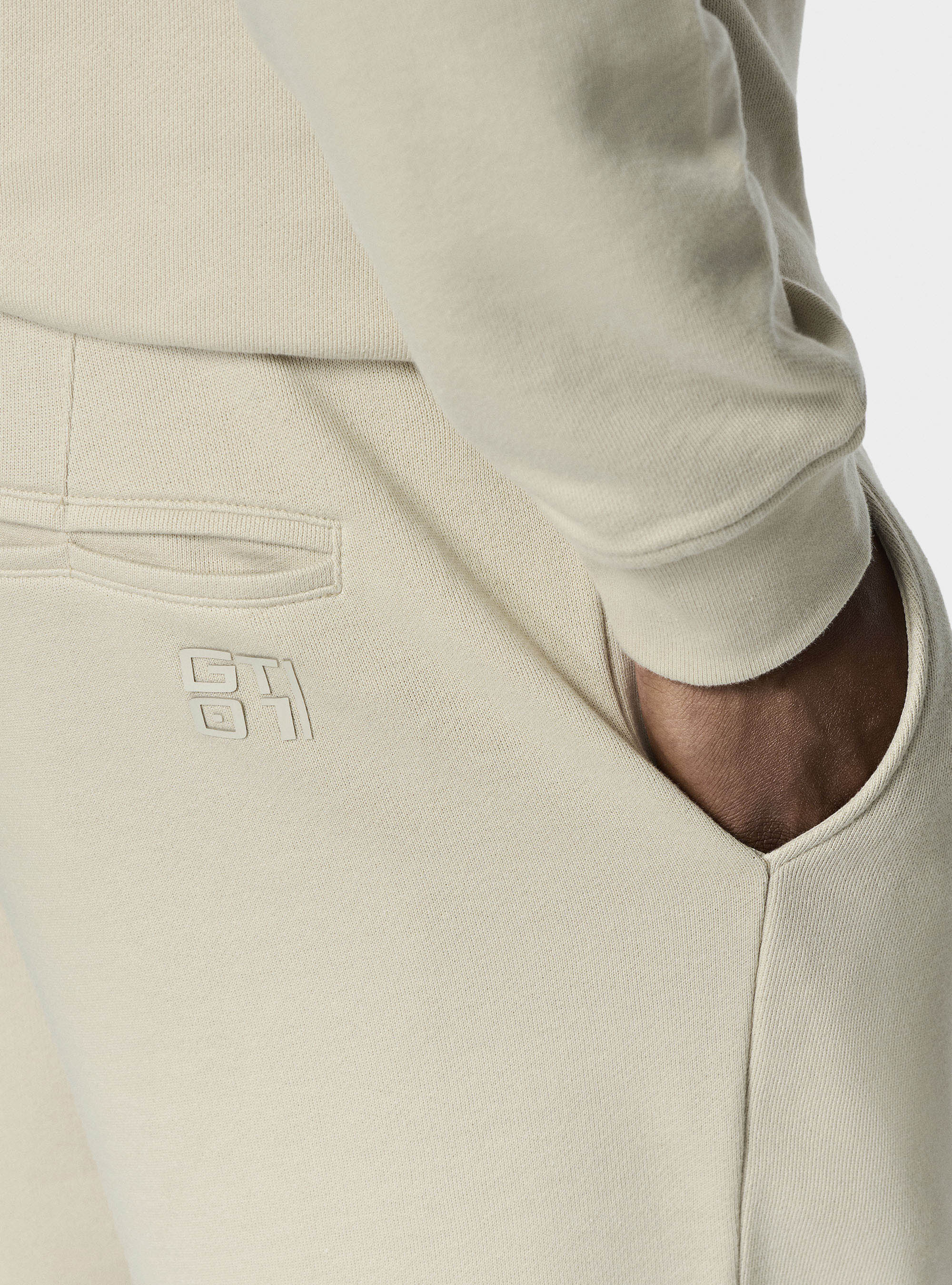 GT01 fleece sports trousers, ECRU 0536C