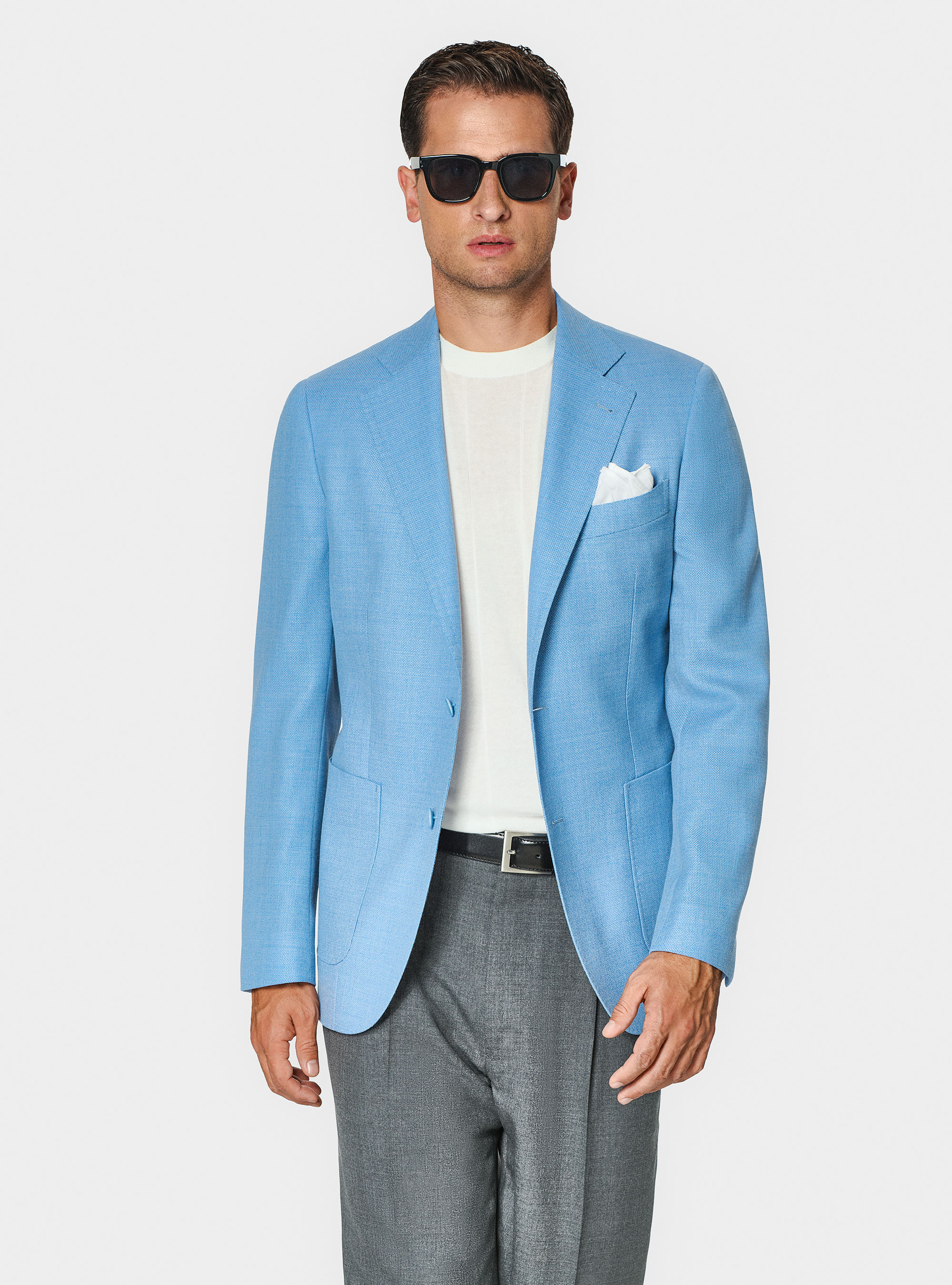Veste en pure laine Vitale Barberis Canonico, BLEU CIEL