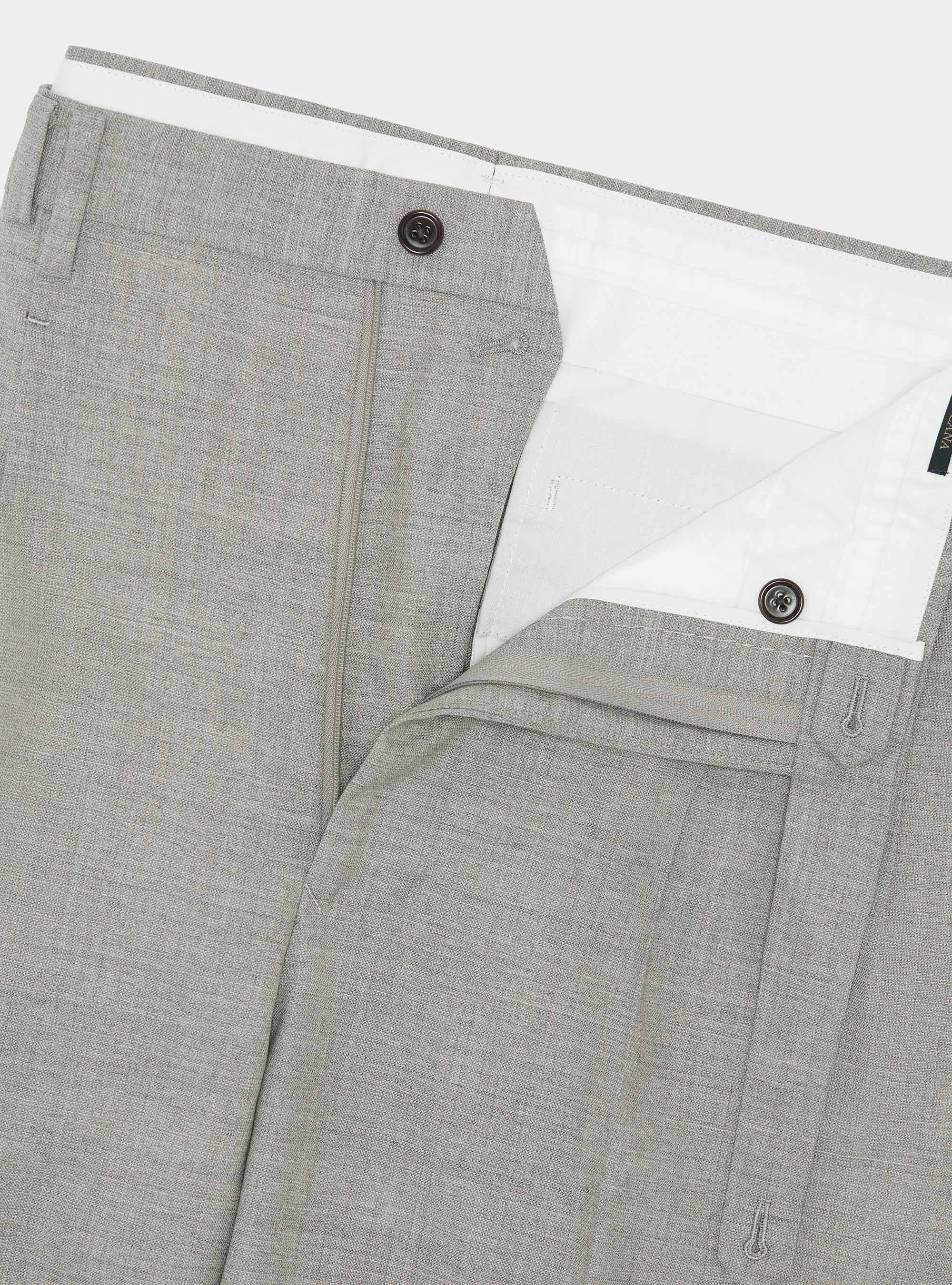 Vitale Barberis Canonico pure wool double pleat trousers, ECRU
