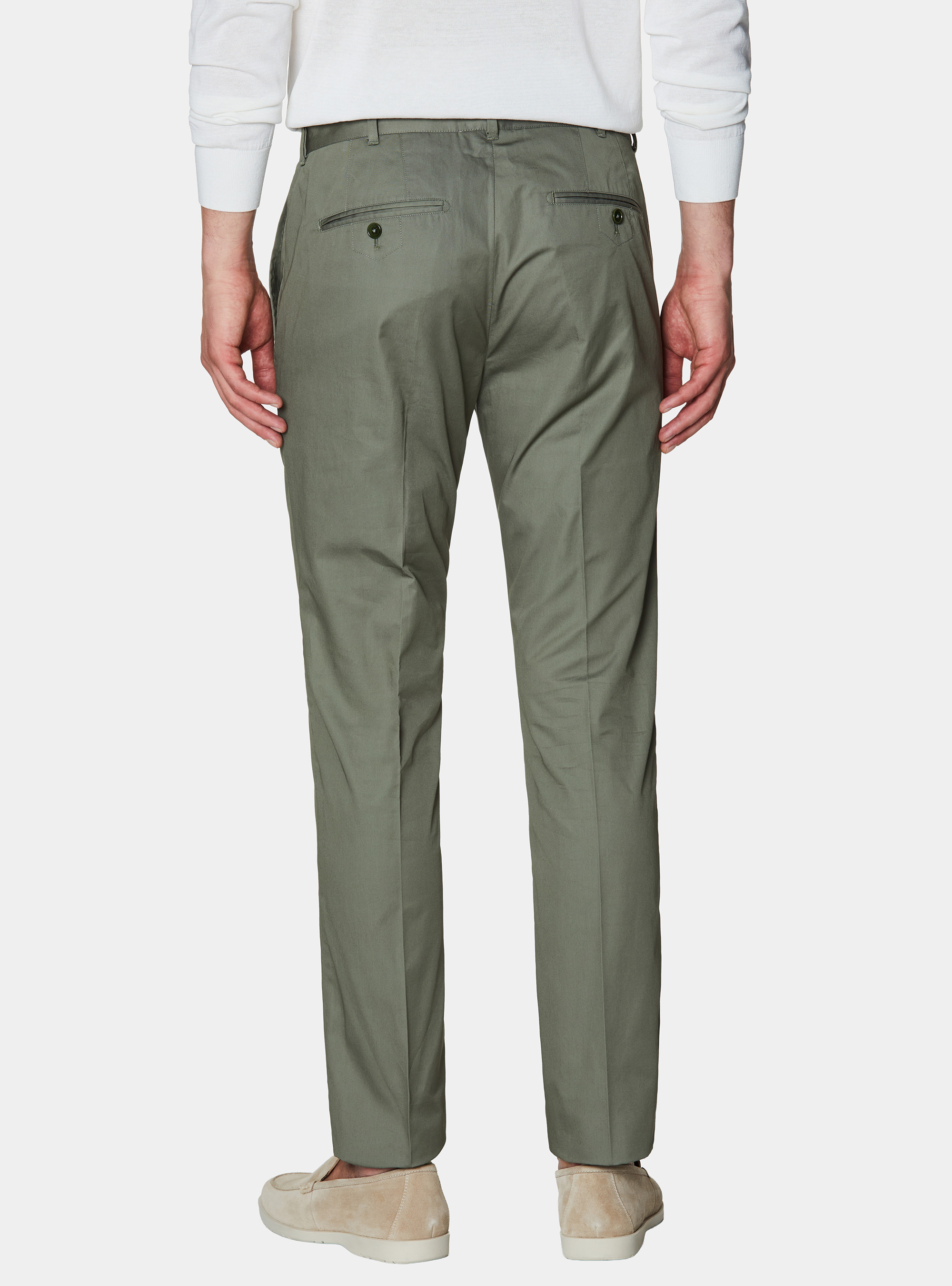 Lightweight twill slim fit chino trousers, SALVIA 0602C