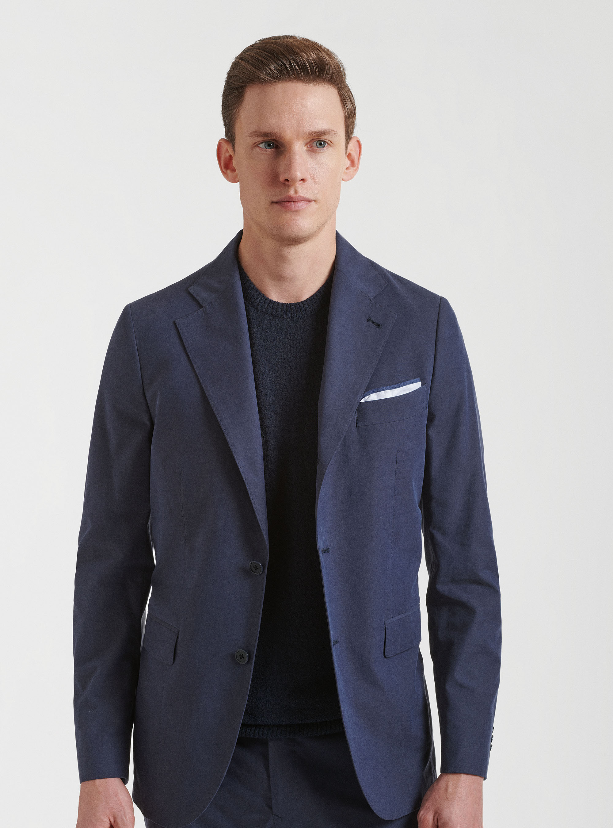 DUEMILAGORI cotton-blend suit blazer, NAVY BLUE