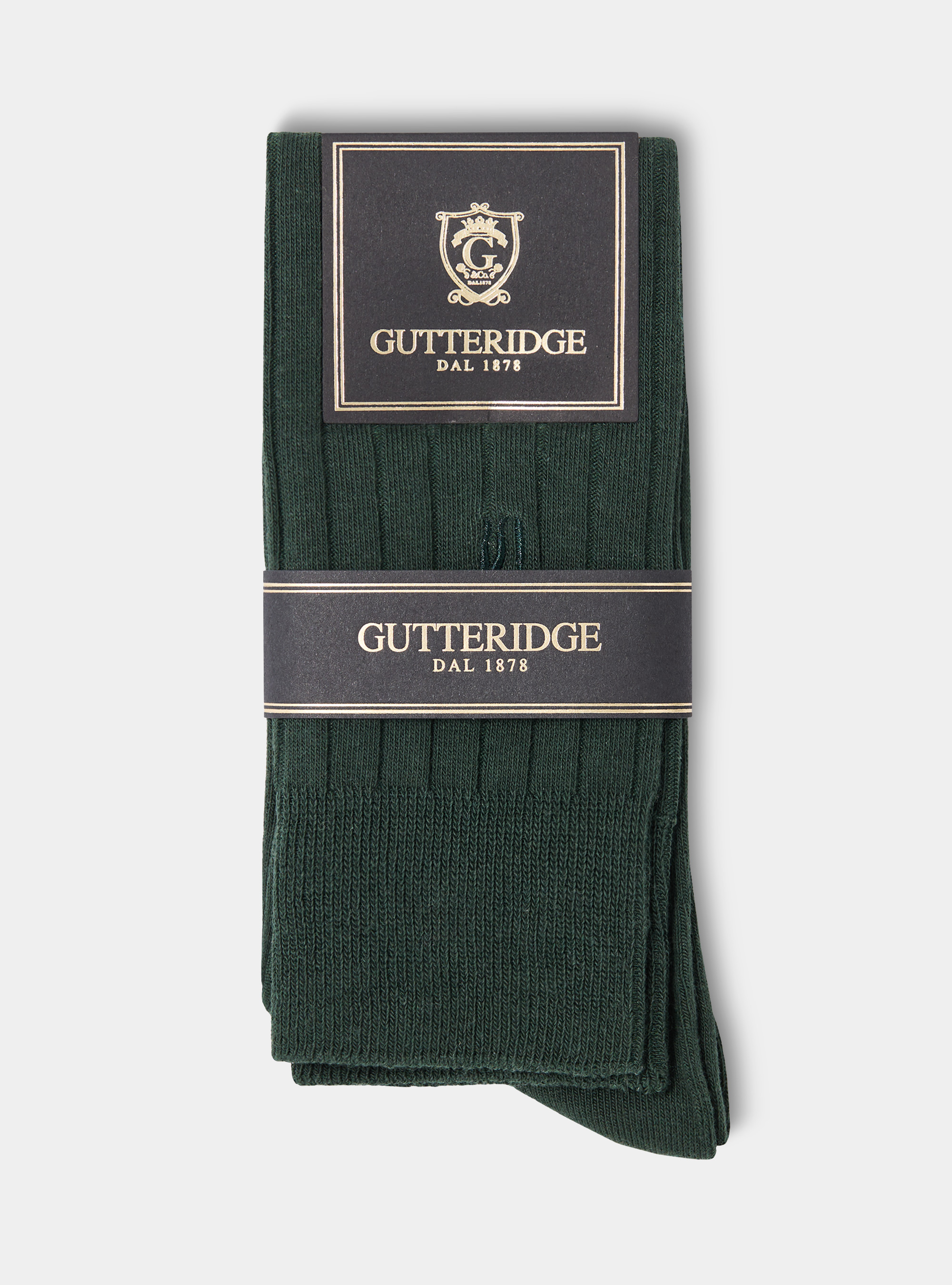 Ribbed socks with embroidery, GREEN