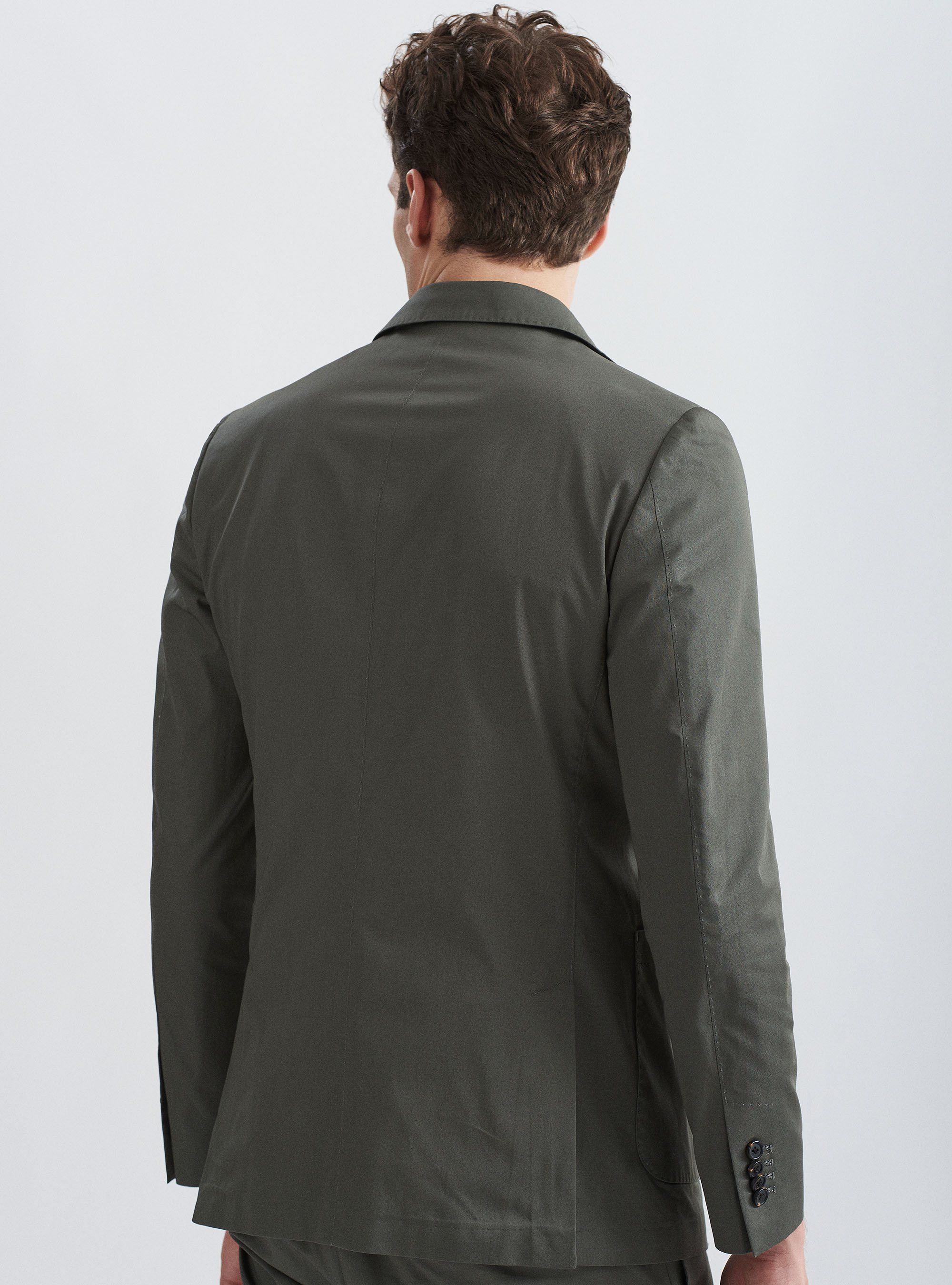 Americana de traje de algod&oacute;n puro, VERDE
