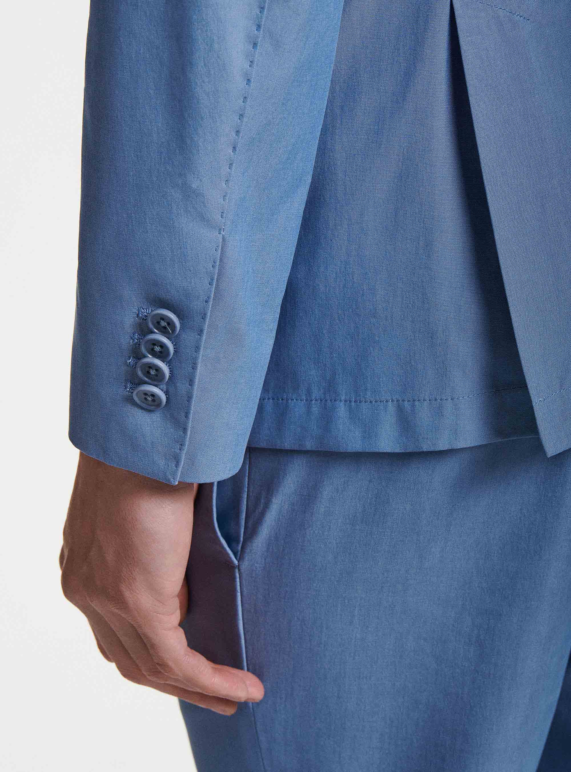 DUEMILAGORI cotton-blend suit blazer, LIGHT BLUE