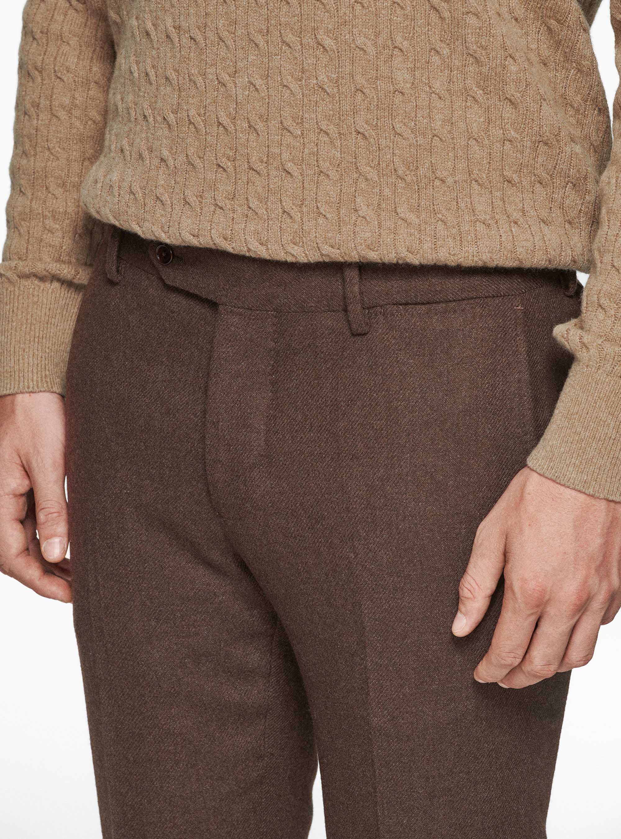 Flannel trousers, BROWN
