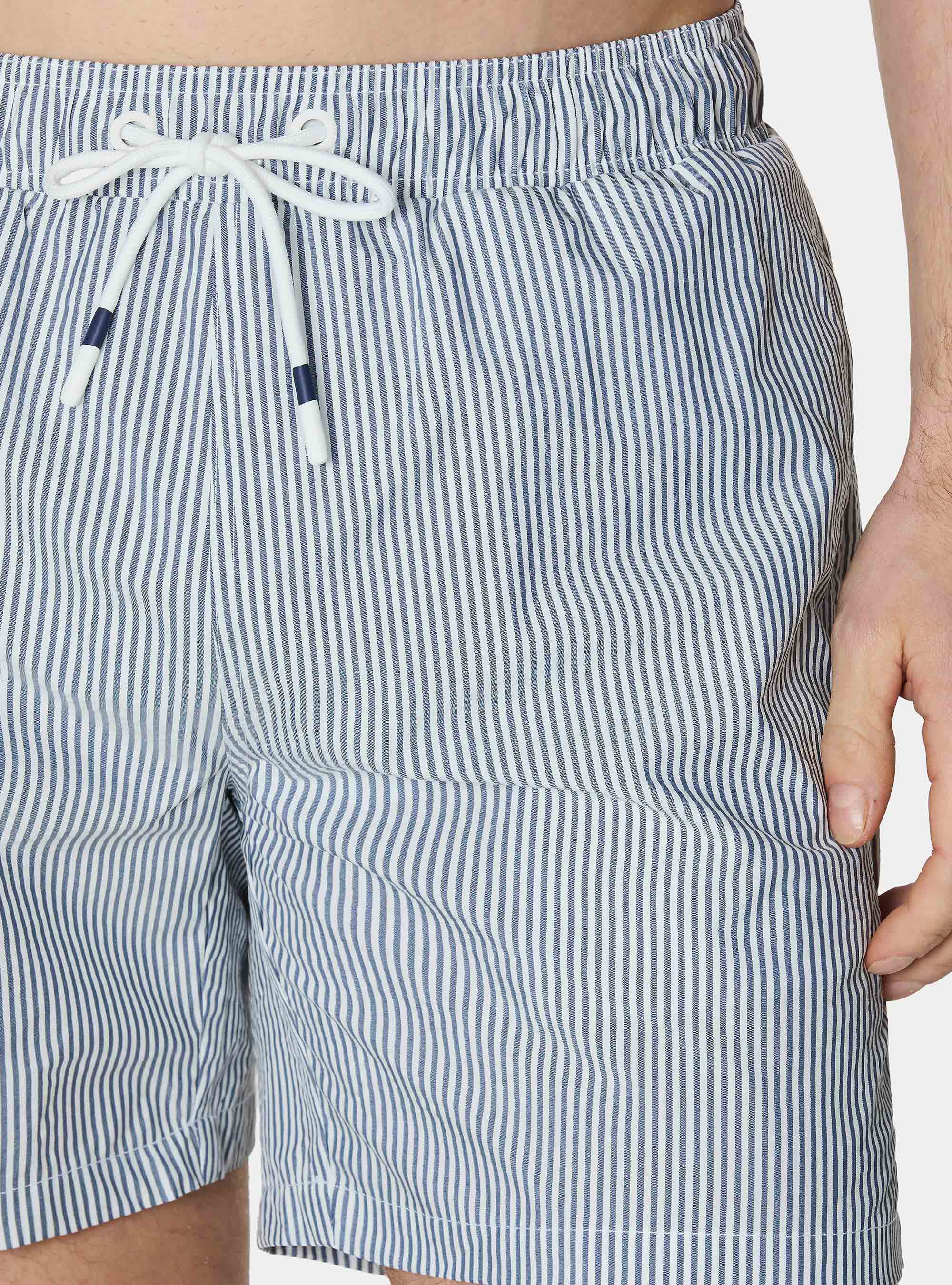 Seersucker striped swimwear, BLUE