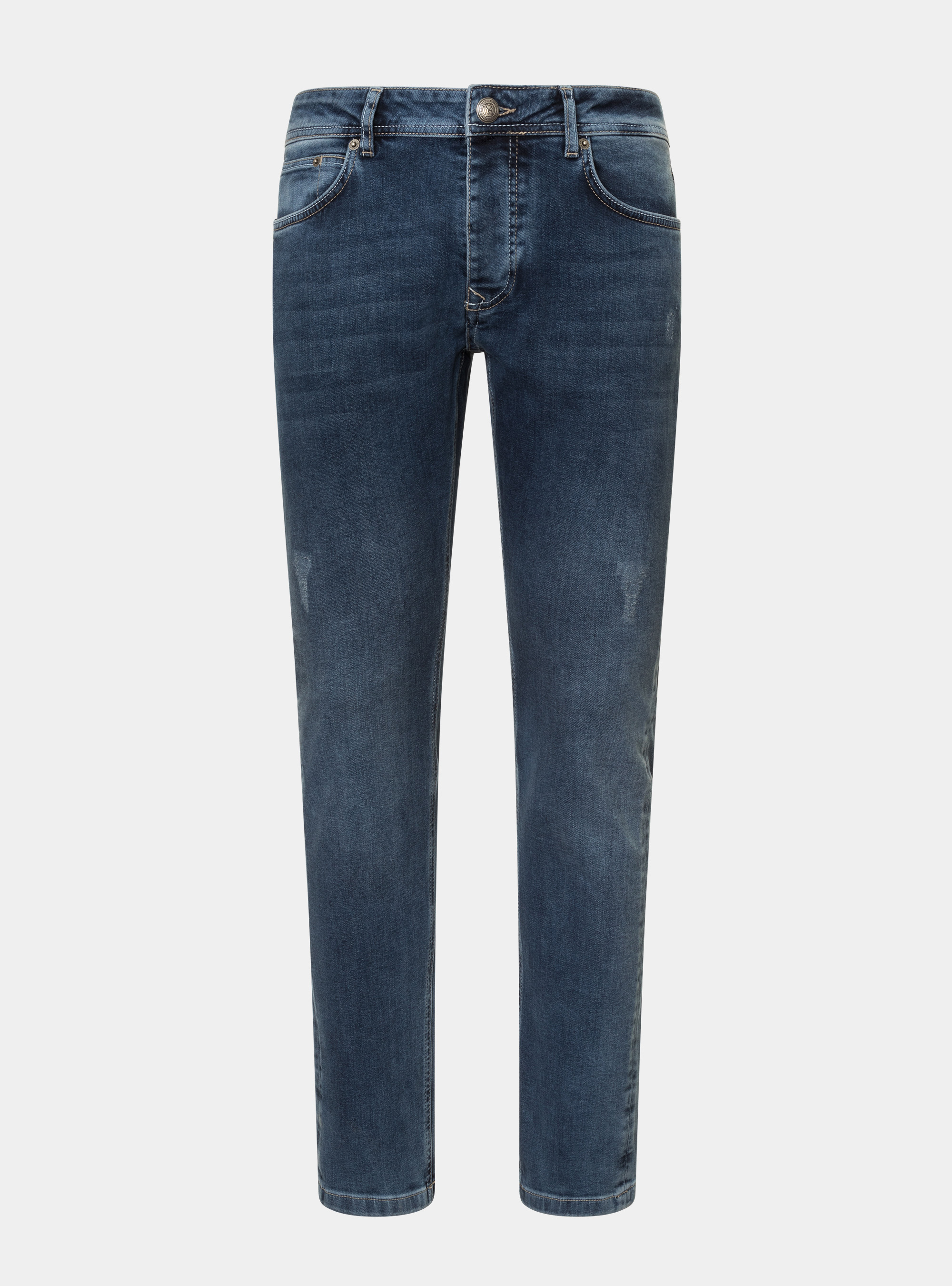 5-pocket jeans with rips, NAVY BLUE