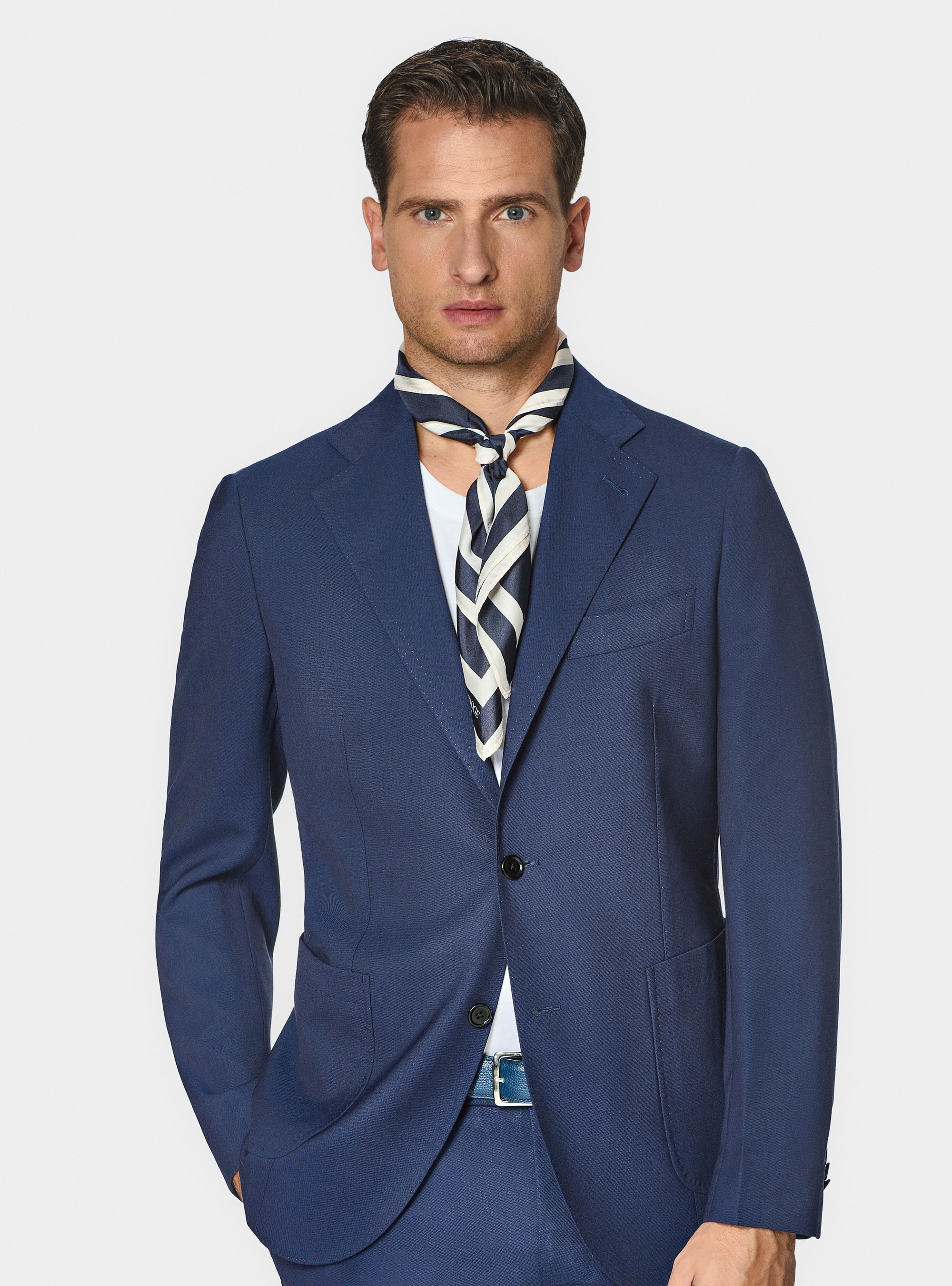Cerruti pure wool travel suit blazer, NAVY BLUE