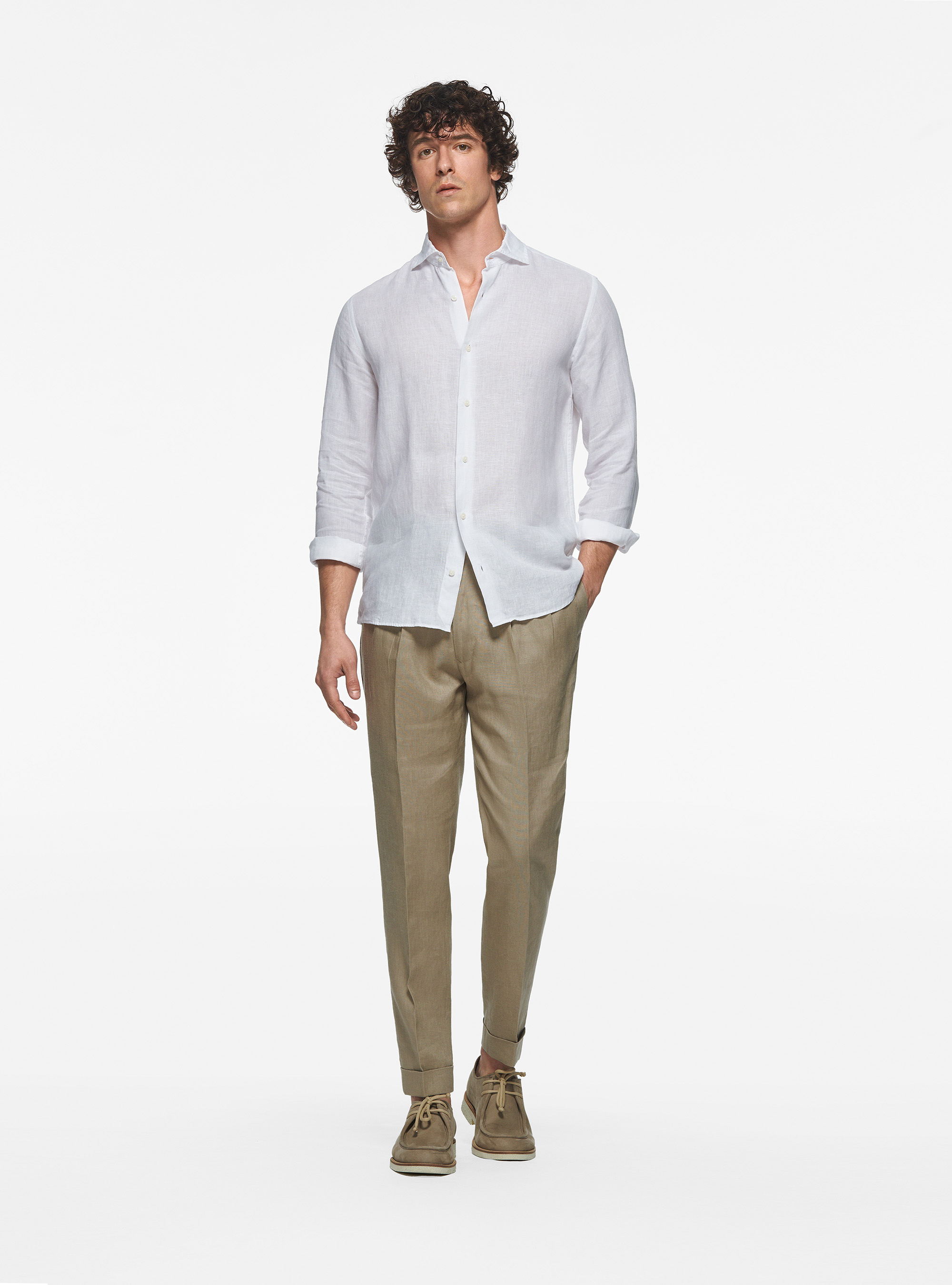 Pure linen shirt, WHITE