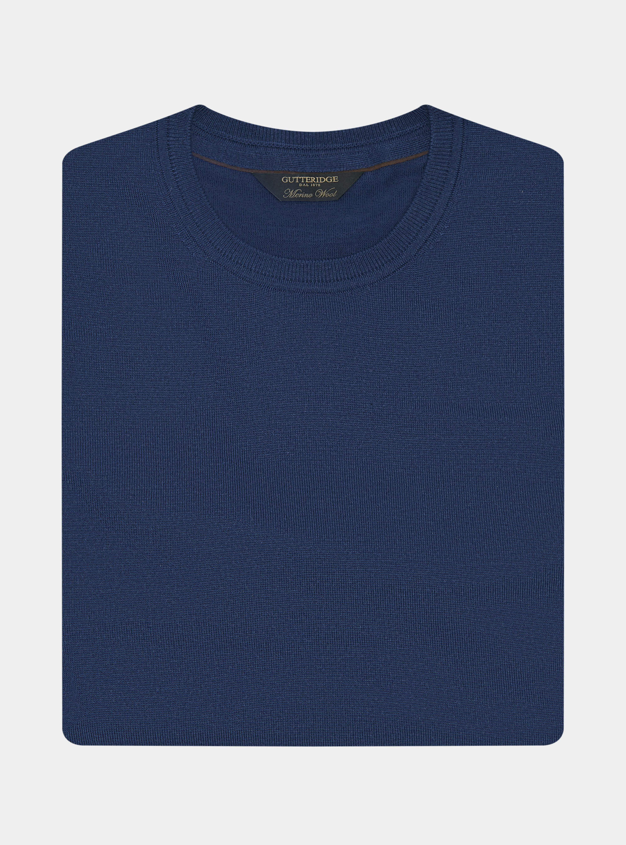 Crew-neck sweater in pure extra-fine merino wool, INK