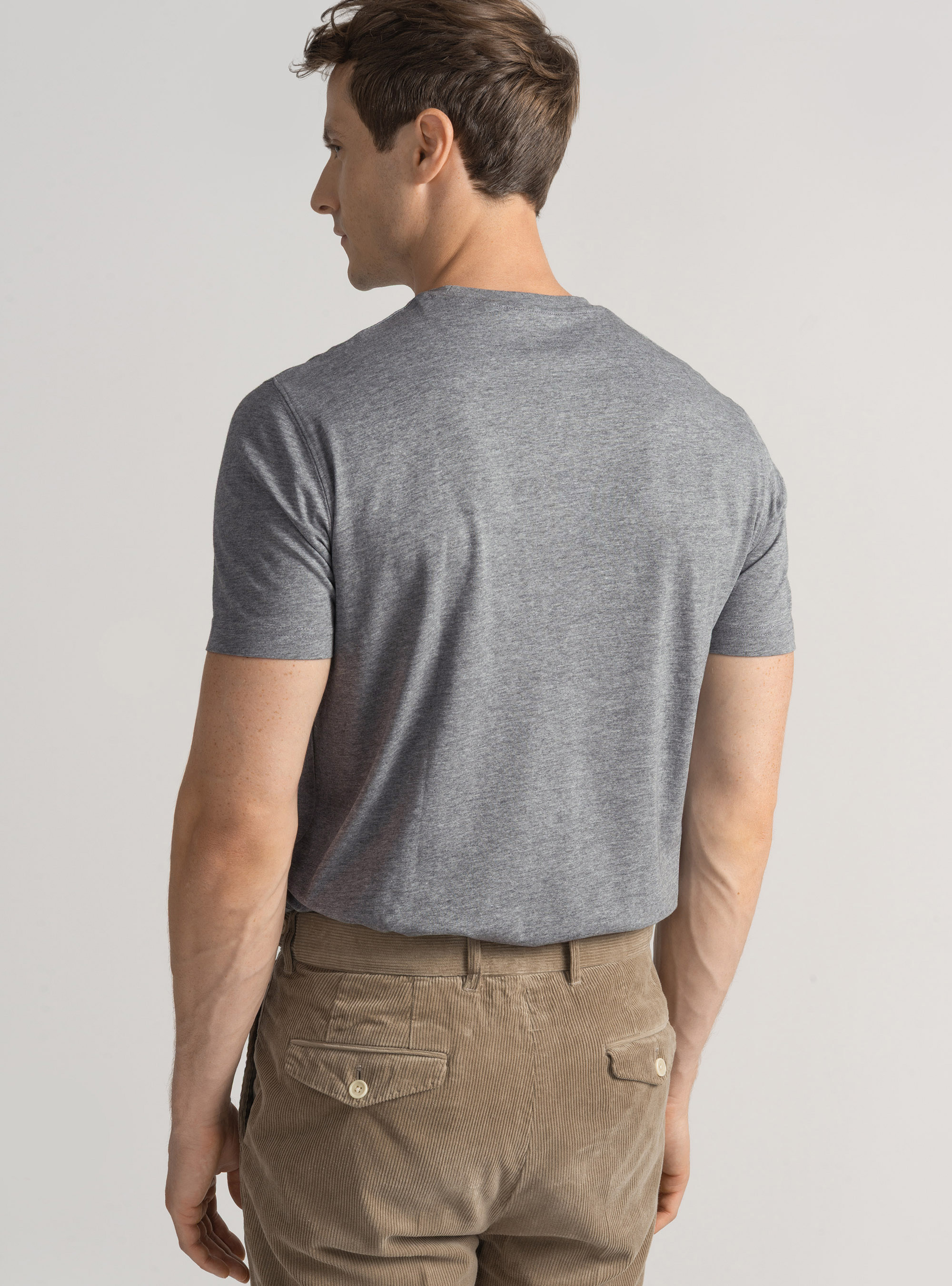 Half-sleeve T-shirt in Supima cotton, GREY