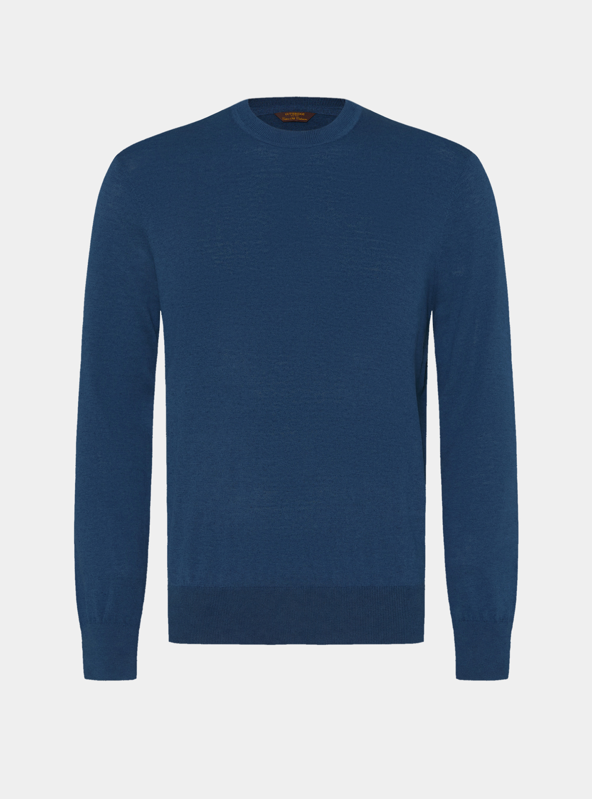 Cotton silk and cashmere crew neck sweater, INK