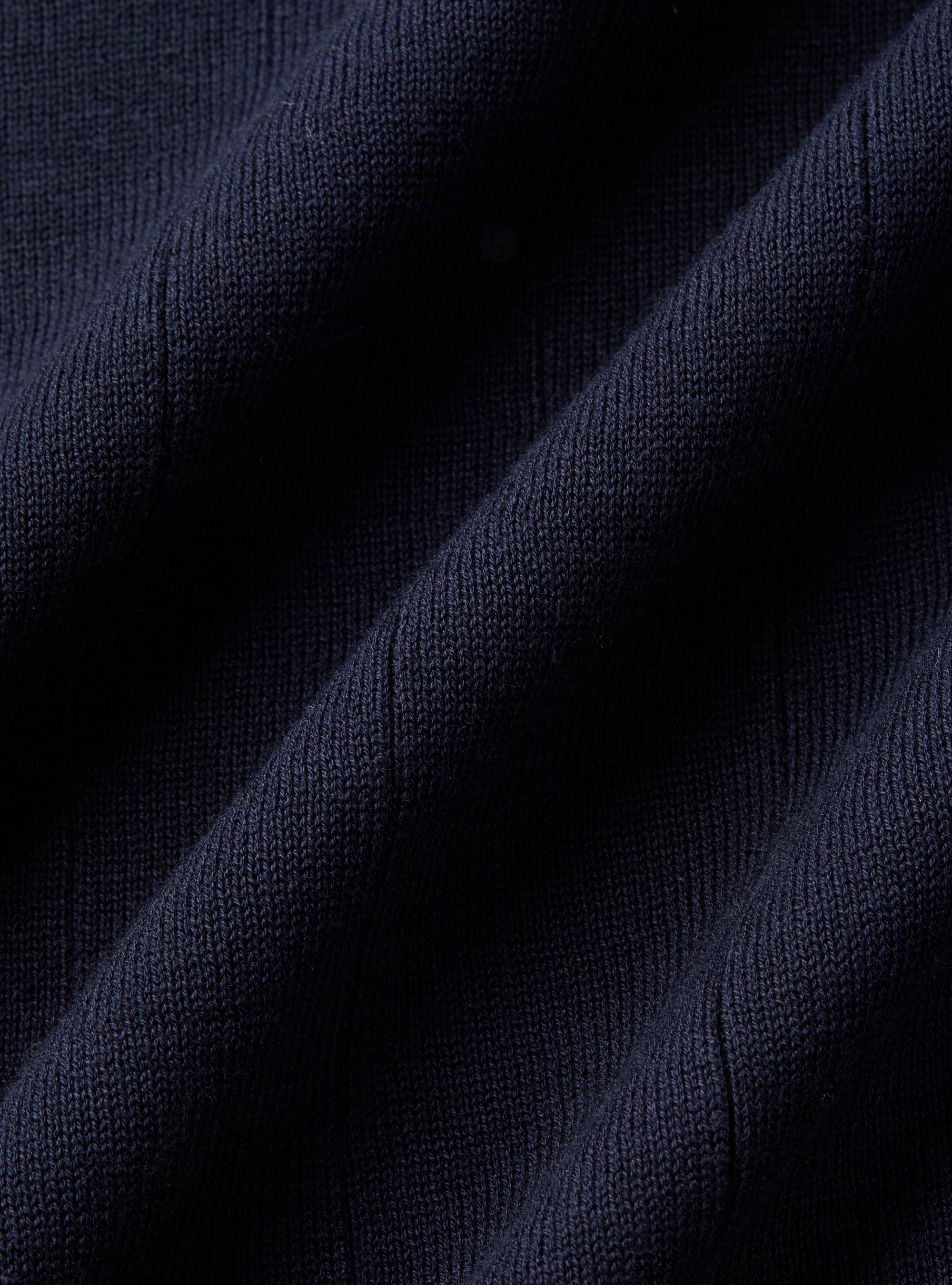 Pure cotton flat-ribbed sweater, NAVY BLUE