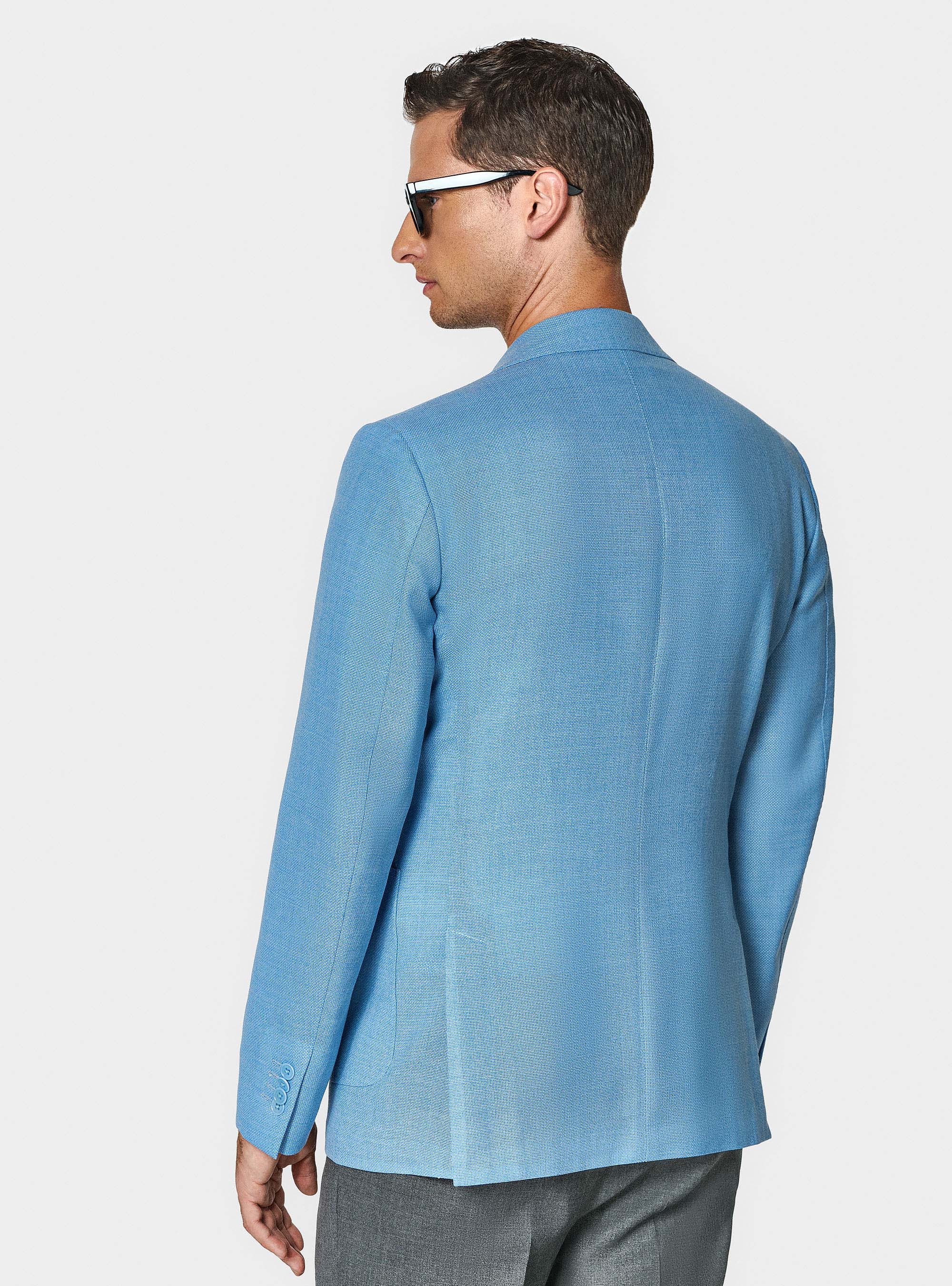 Veste en pure laine Vitale Barberis Canonico, BLEU CIEL