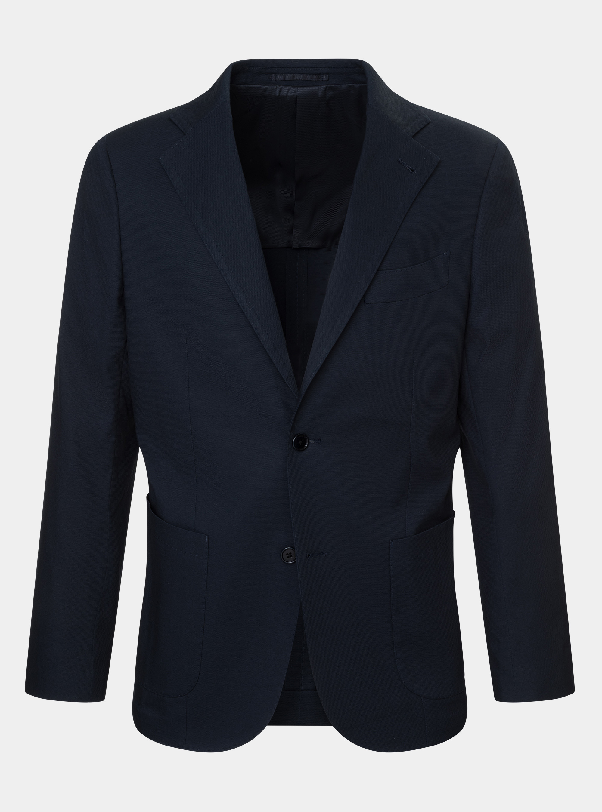 Armoured stretch cotton suit blazer, NAVY BLUE