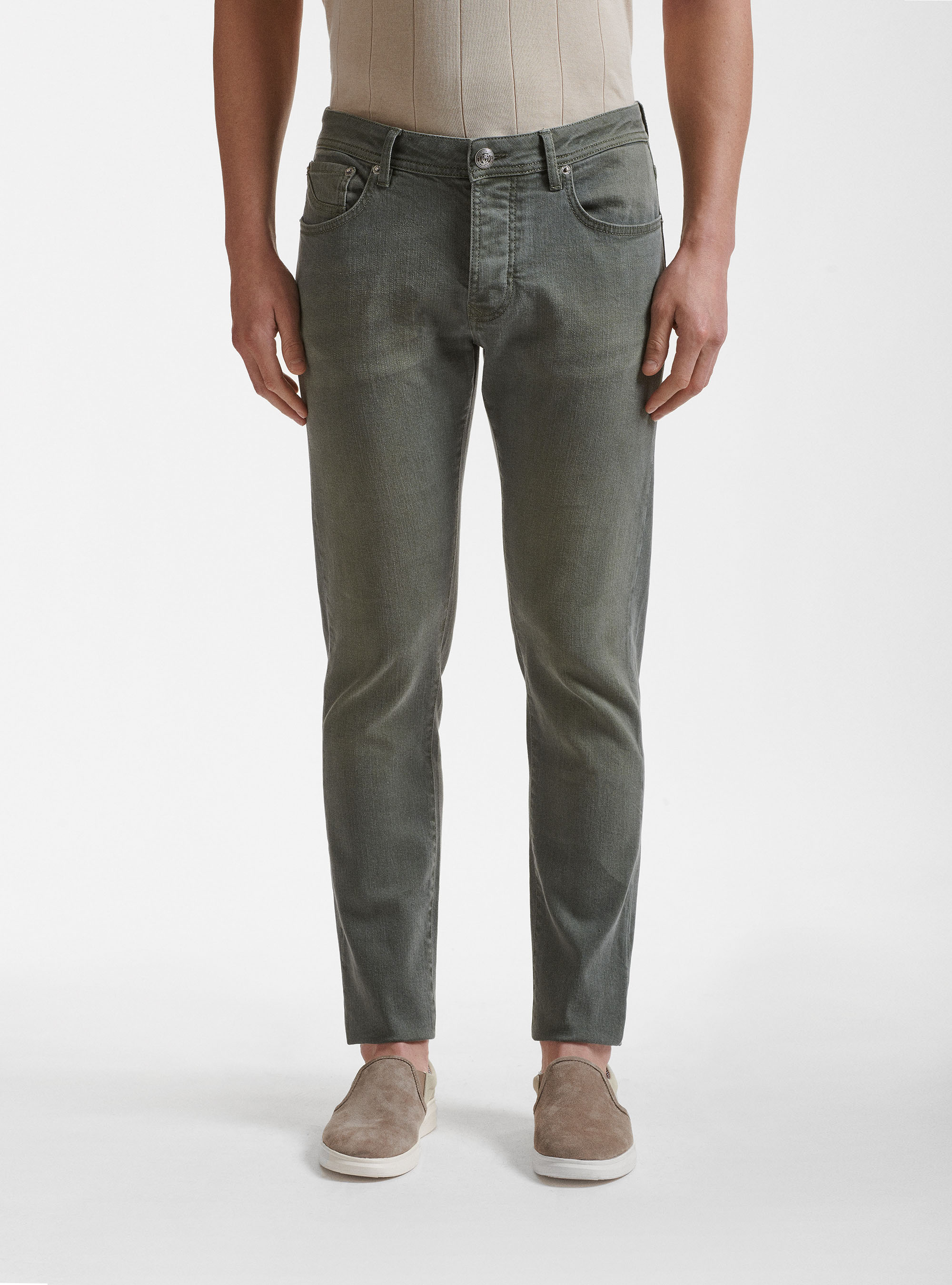 Jeans colorati tinto filo, SALVIA 0602C