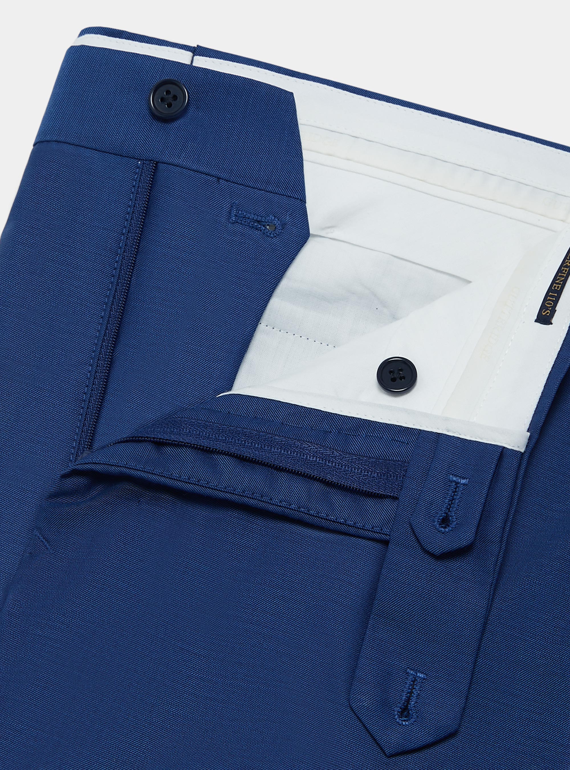 Trousers in pure 110's superfine wool, BLUE
