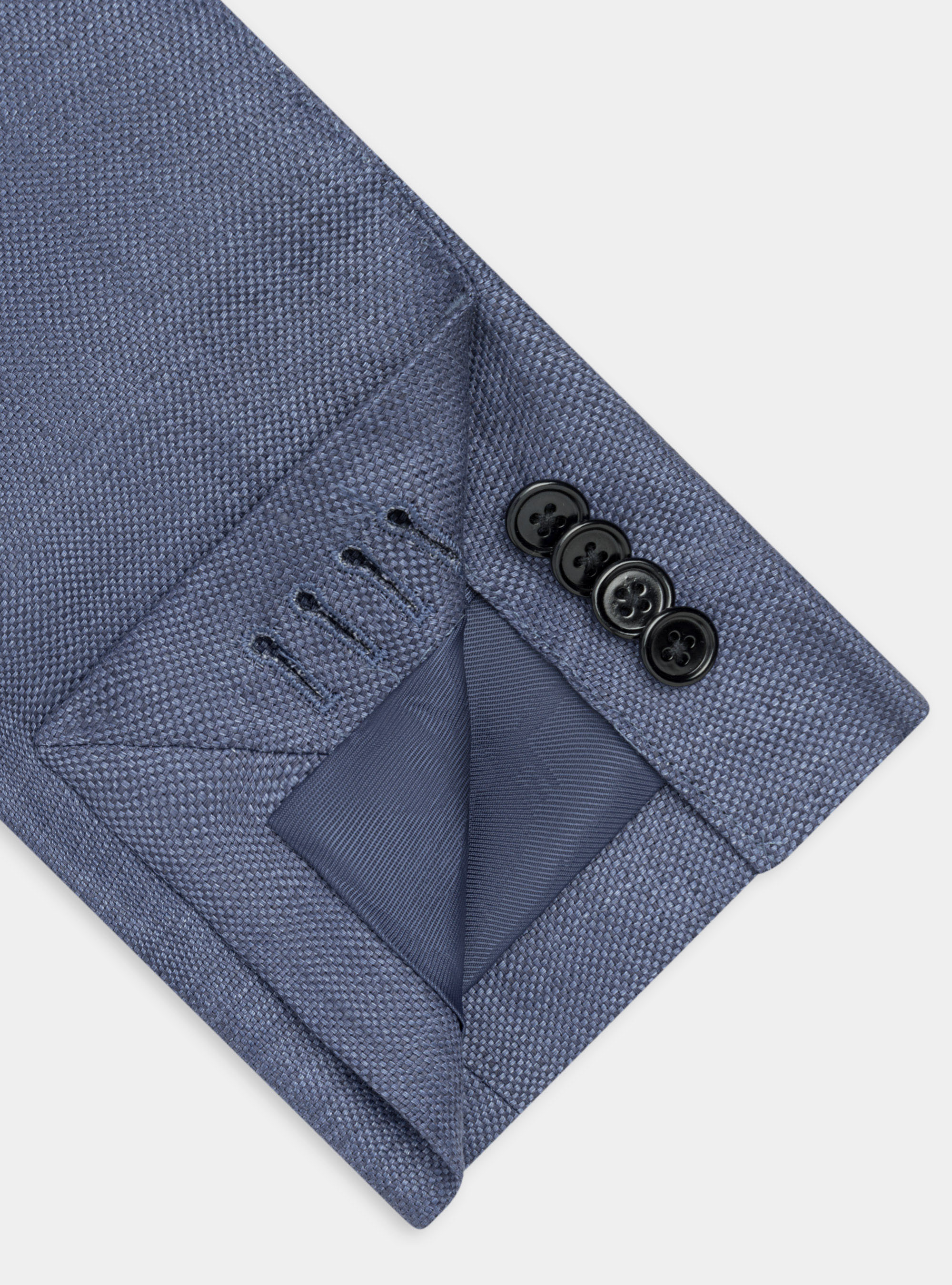 Giacca in puro lino hopsack, BLU