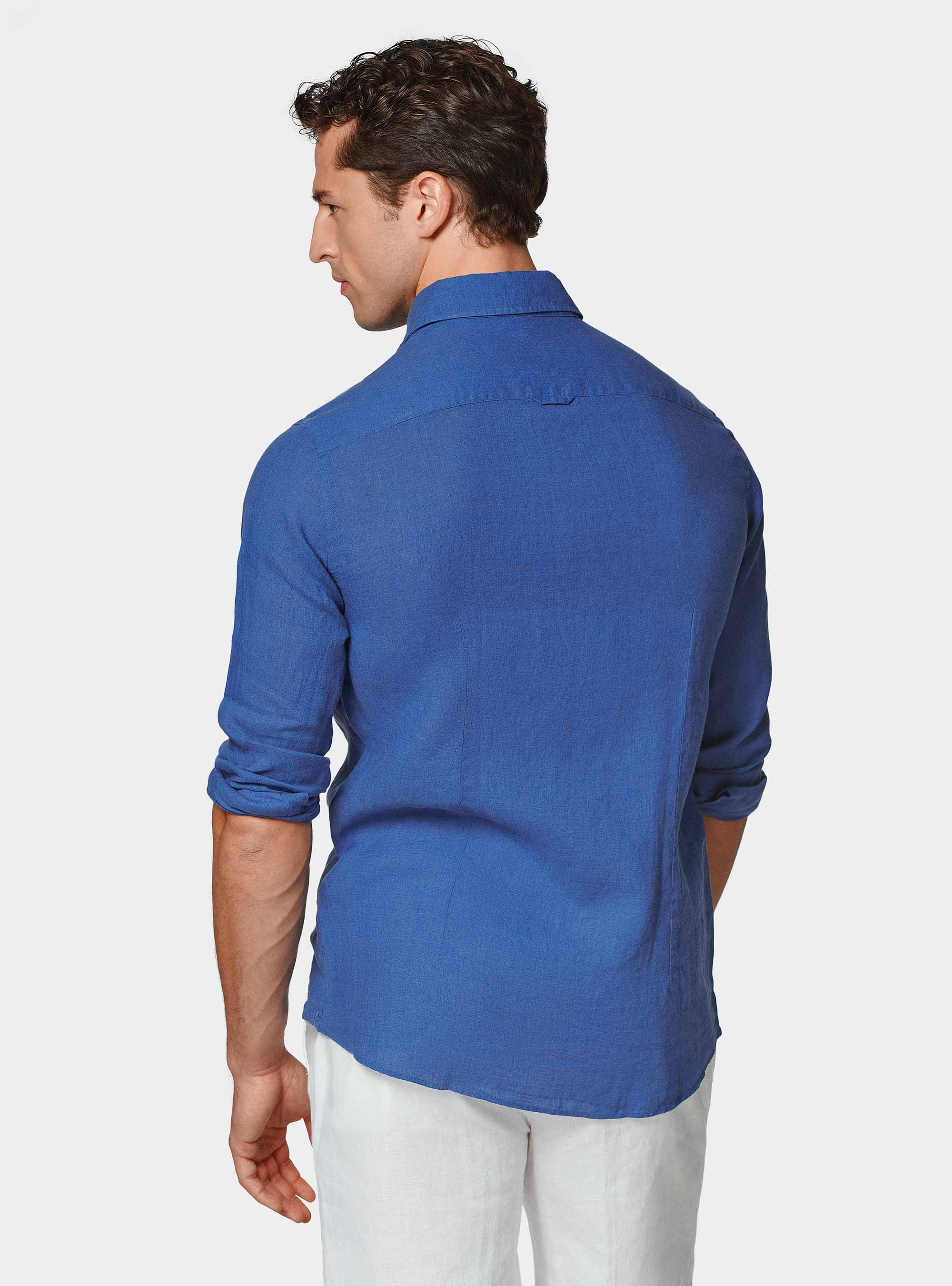 Camicia in puro lino, BLU