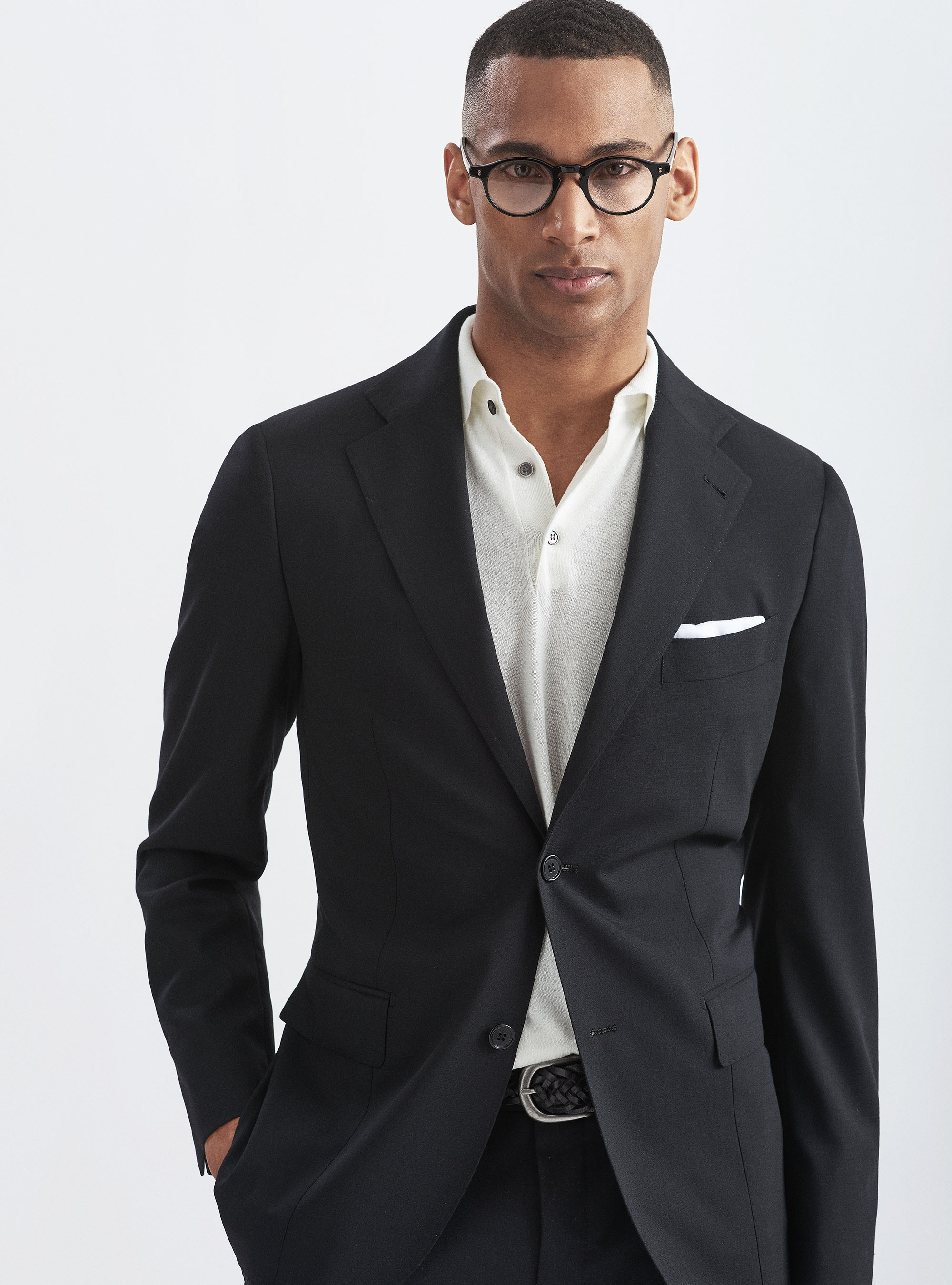 Fresh wool suit blazer, BLACK
