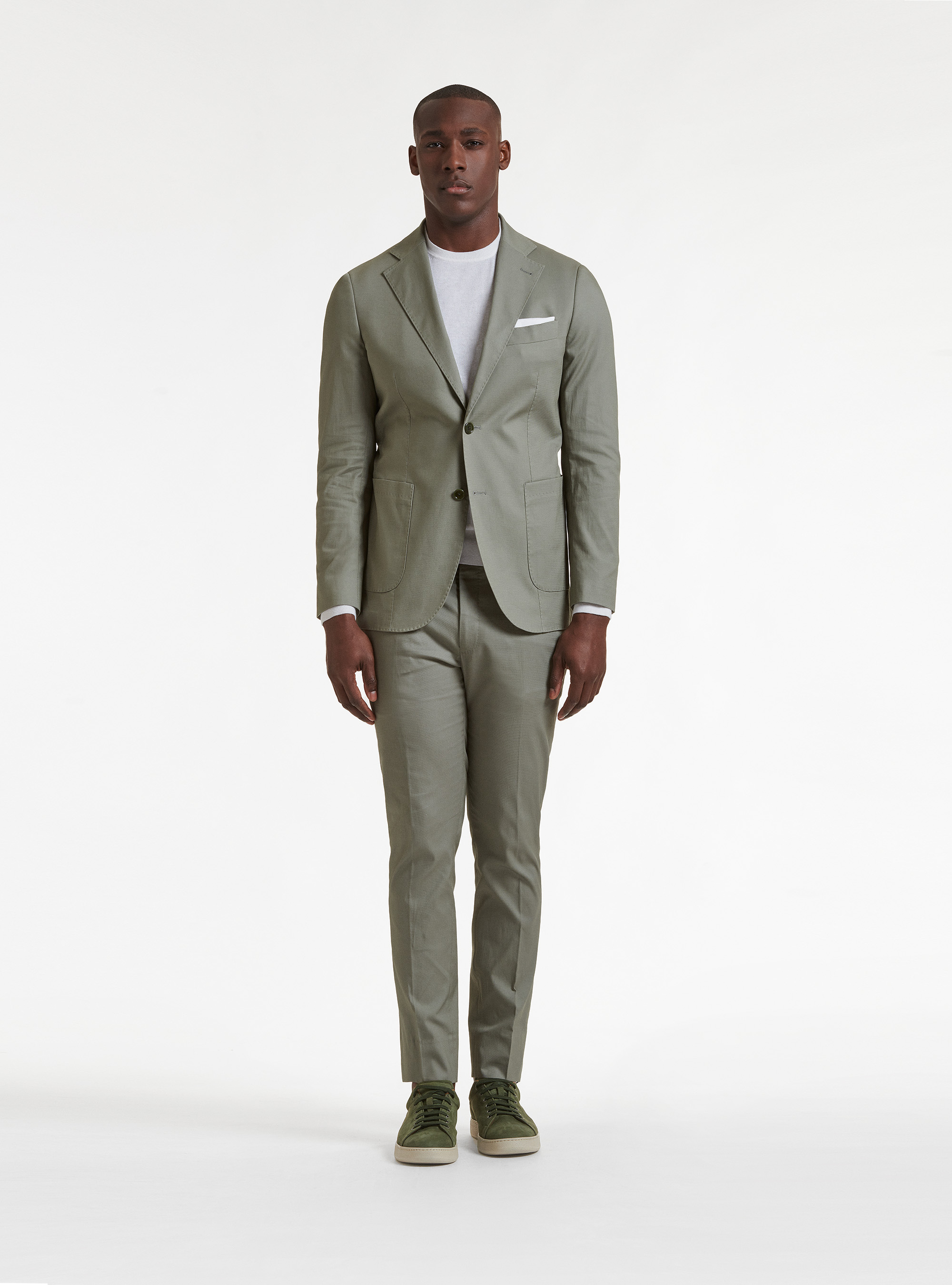 Armoured cotton suit blazer, SALVIA 0602C