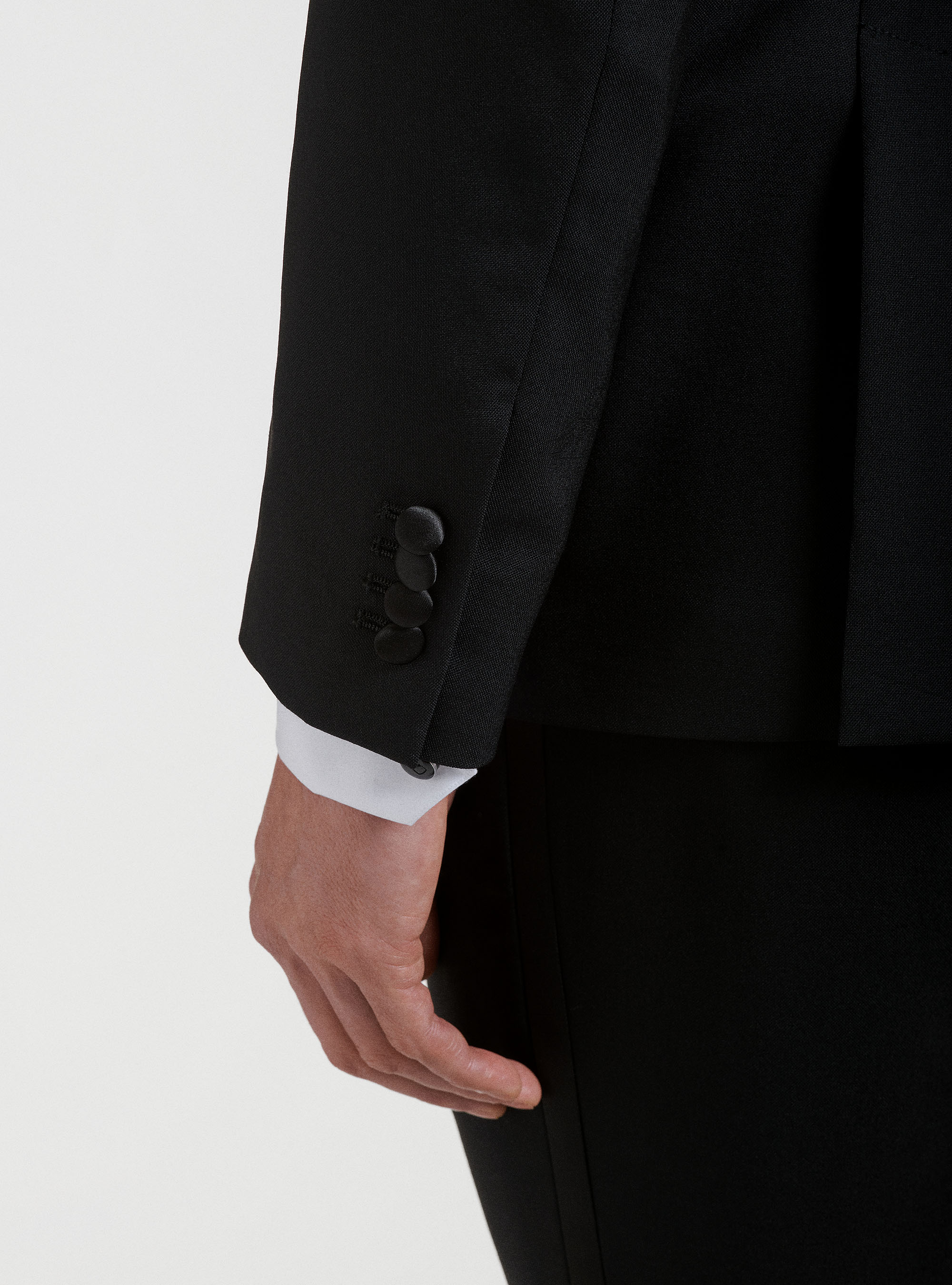 Pure wool tuxedo blazer Vitale Barberis Canonico, BLACK