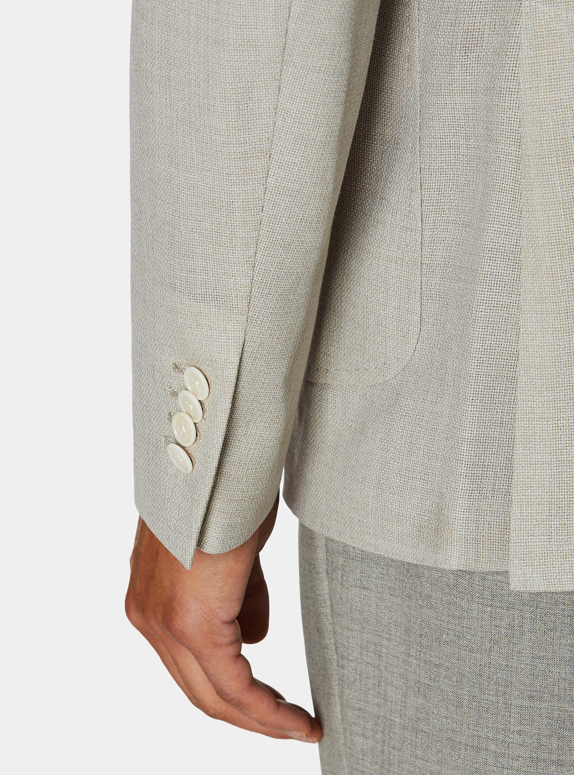 Pure wool hopsack blazer, ECRU