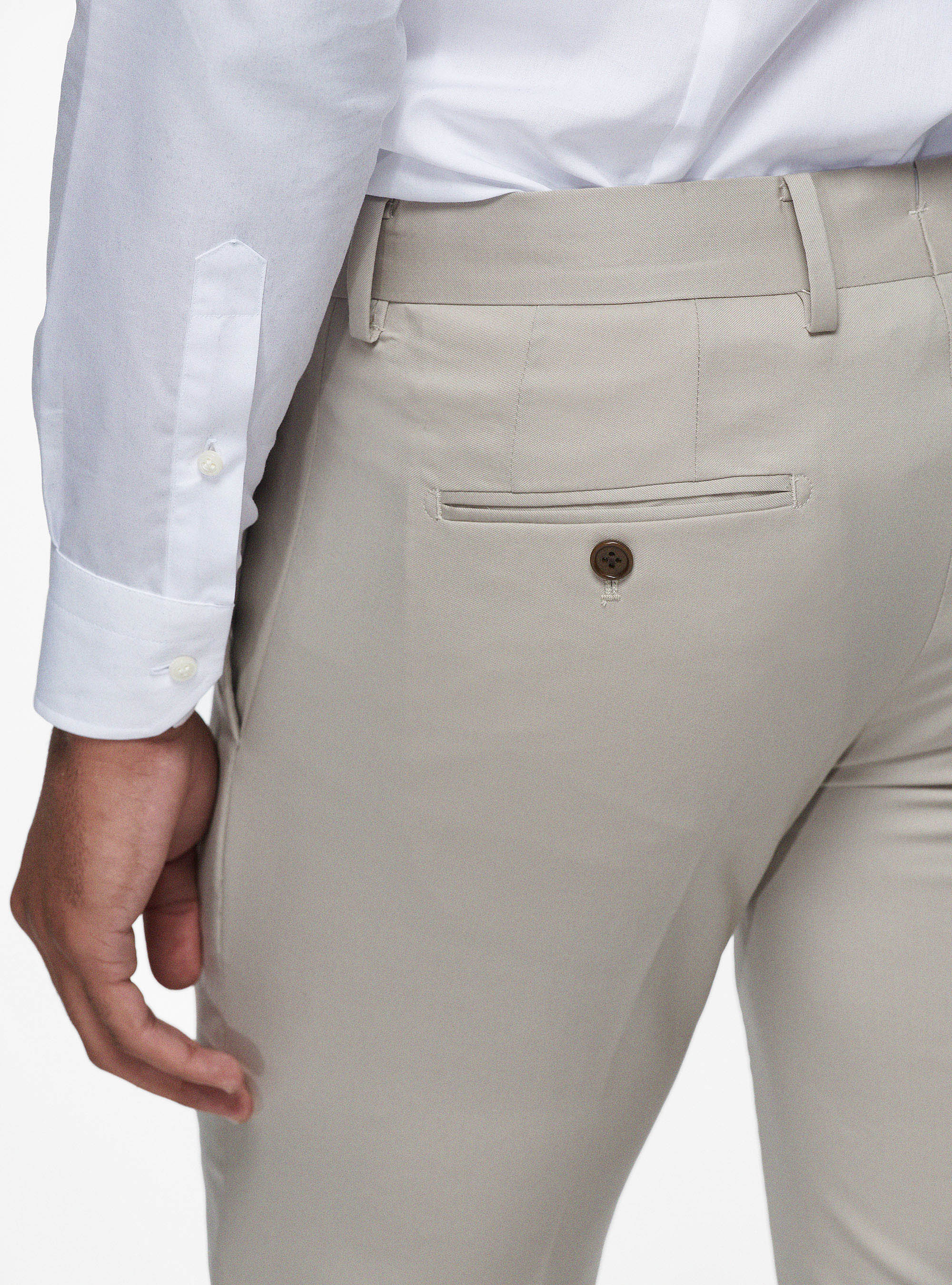 Trousers in pure 110's superfine wool, SAND