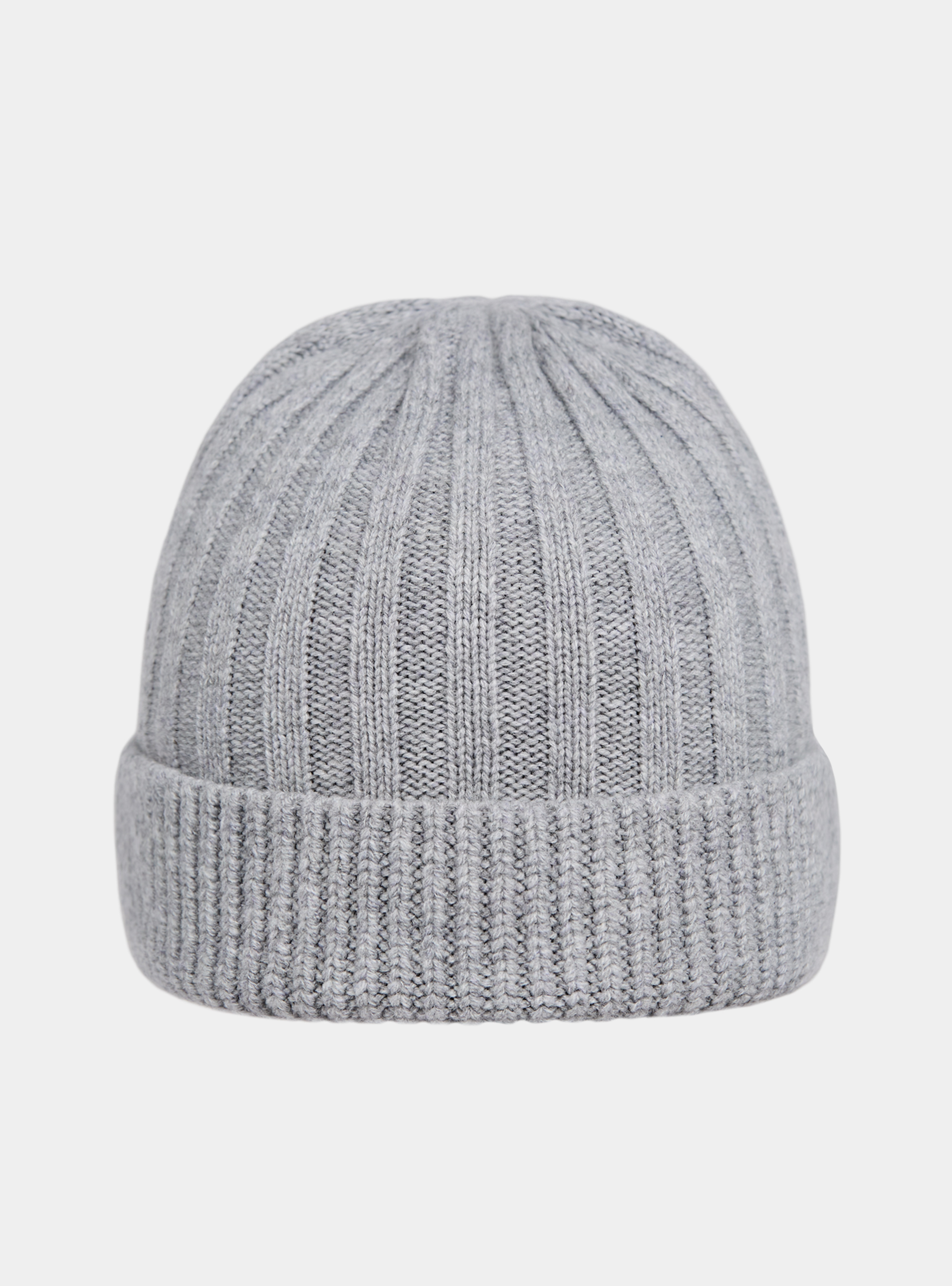 English rib cashmere blend hat, GRIGIO MELANGE 0151C
