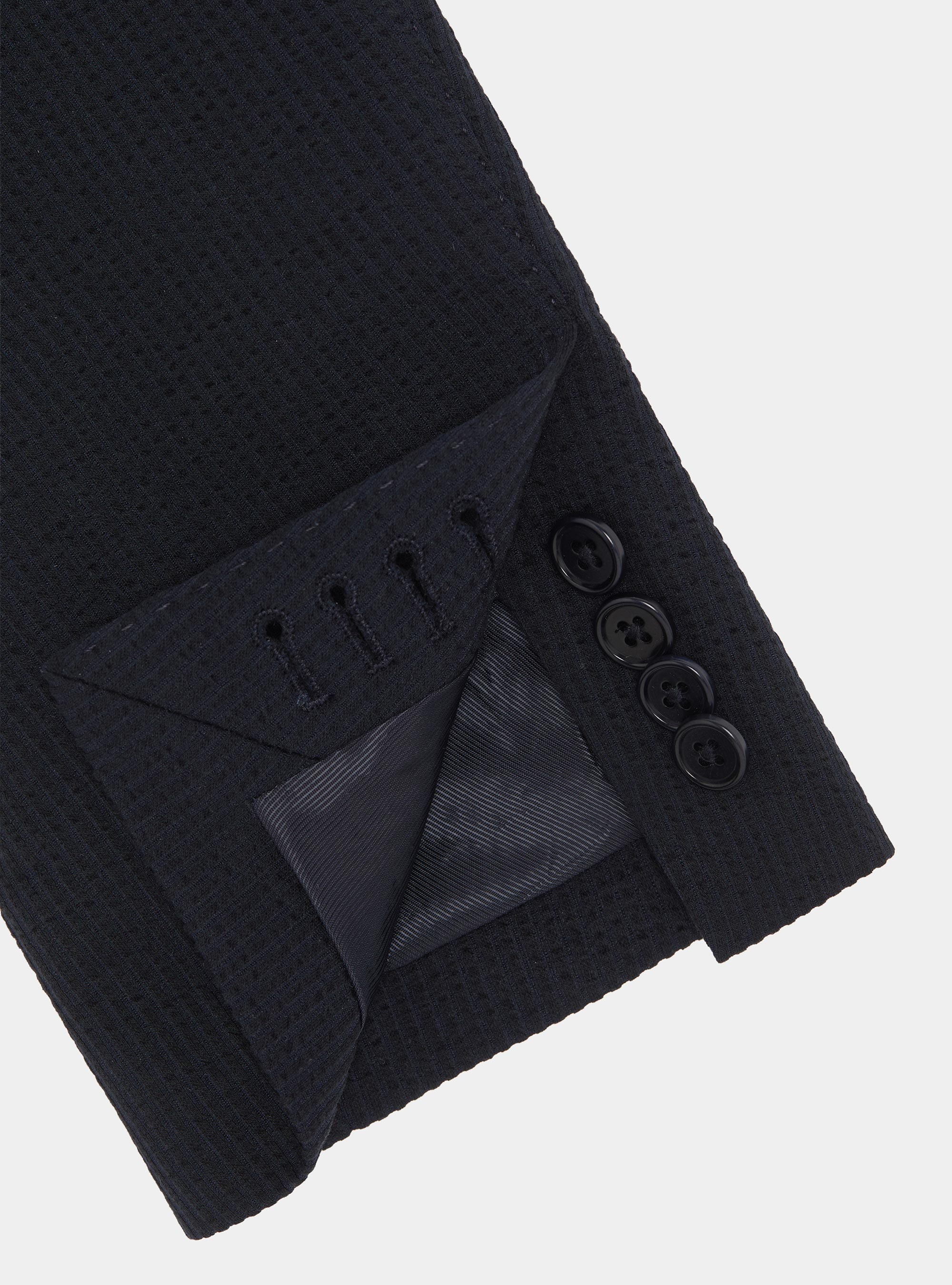 Technical cotton stretch blazer, NAVY BLUE
