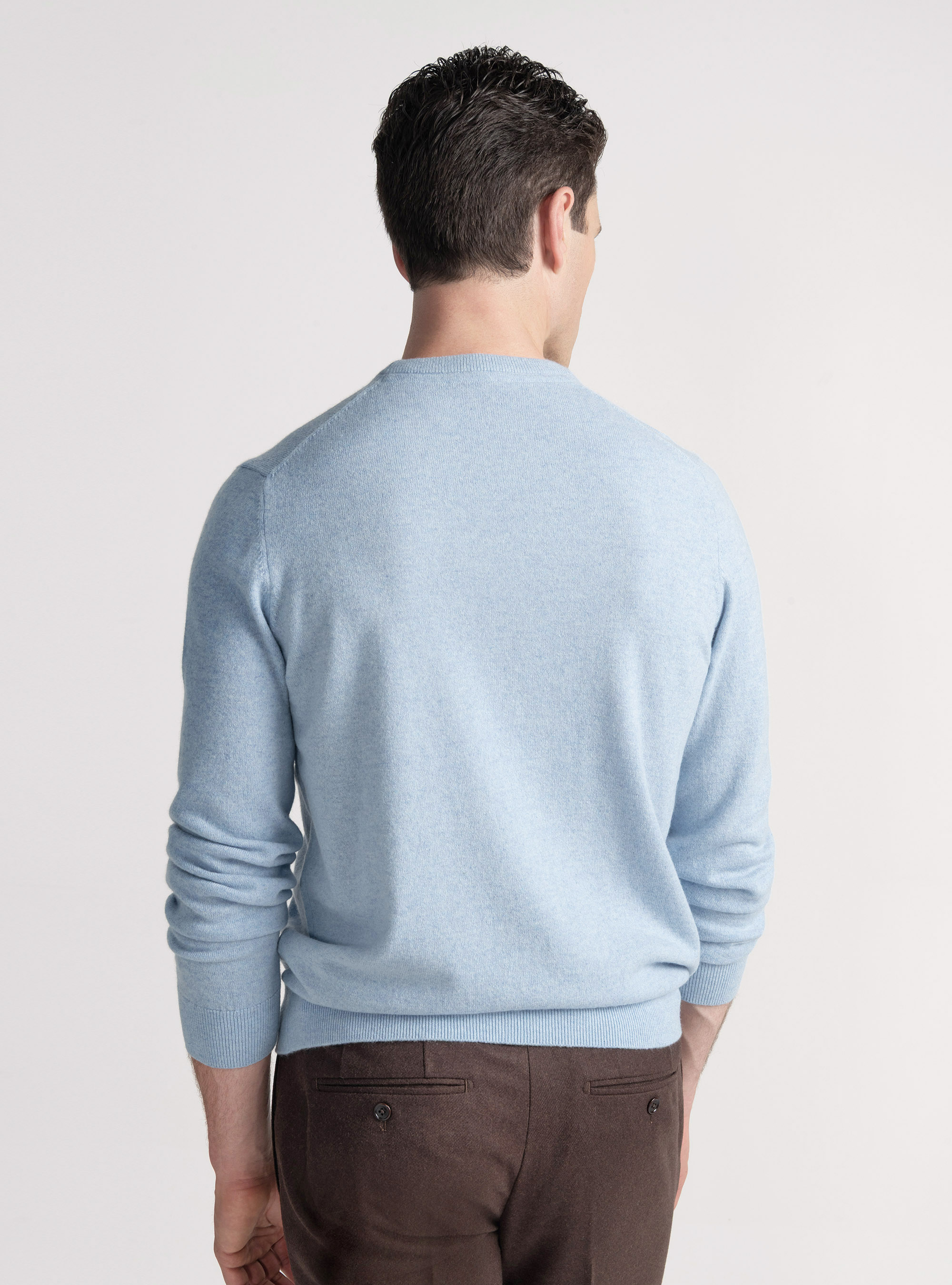 Cashmere crew-neck sweater, AZZURRO POLVERE 0283C