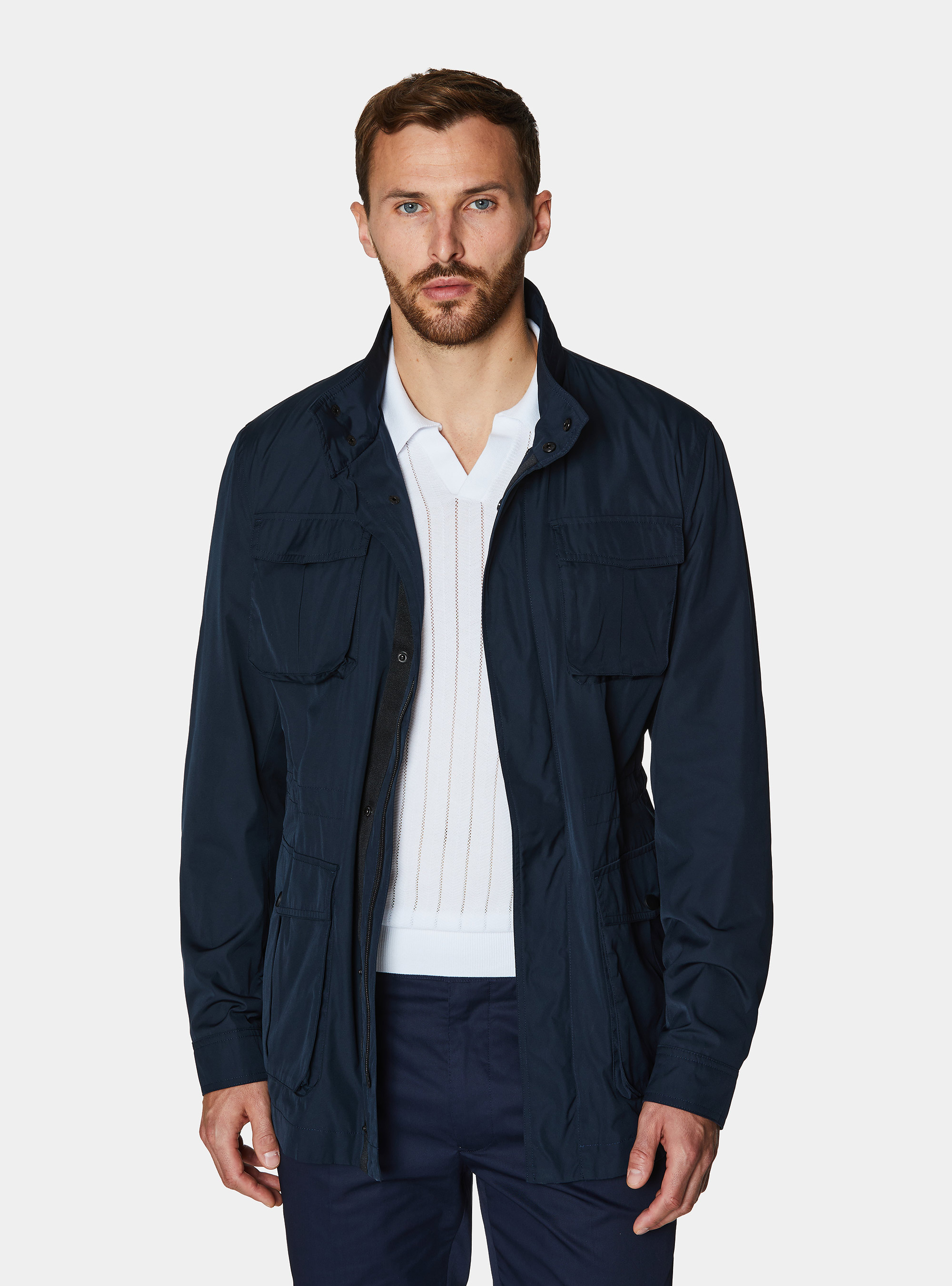 Field jacket in technical fabric, NAVY BLUE