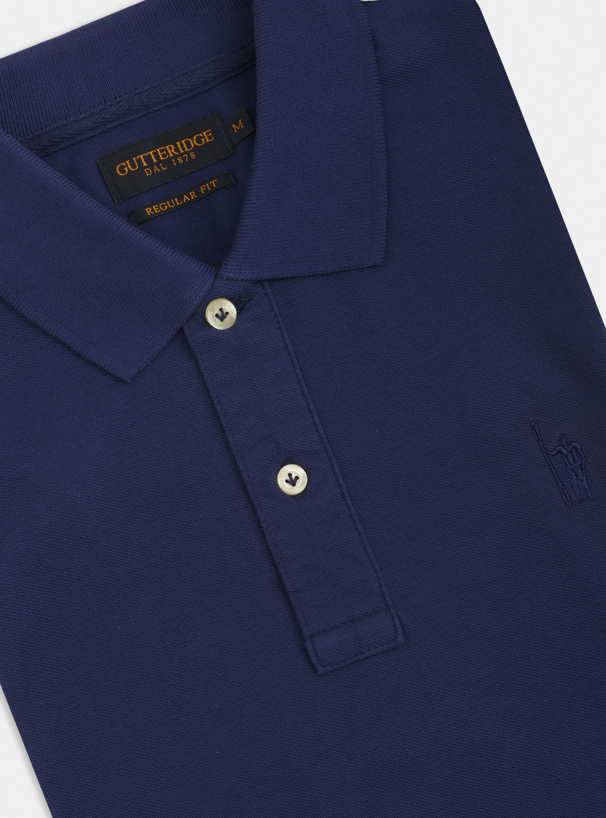 Polo classica con ricamo, BLU