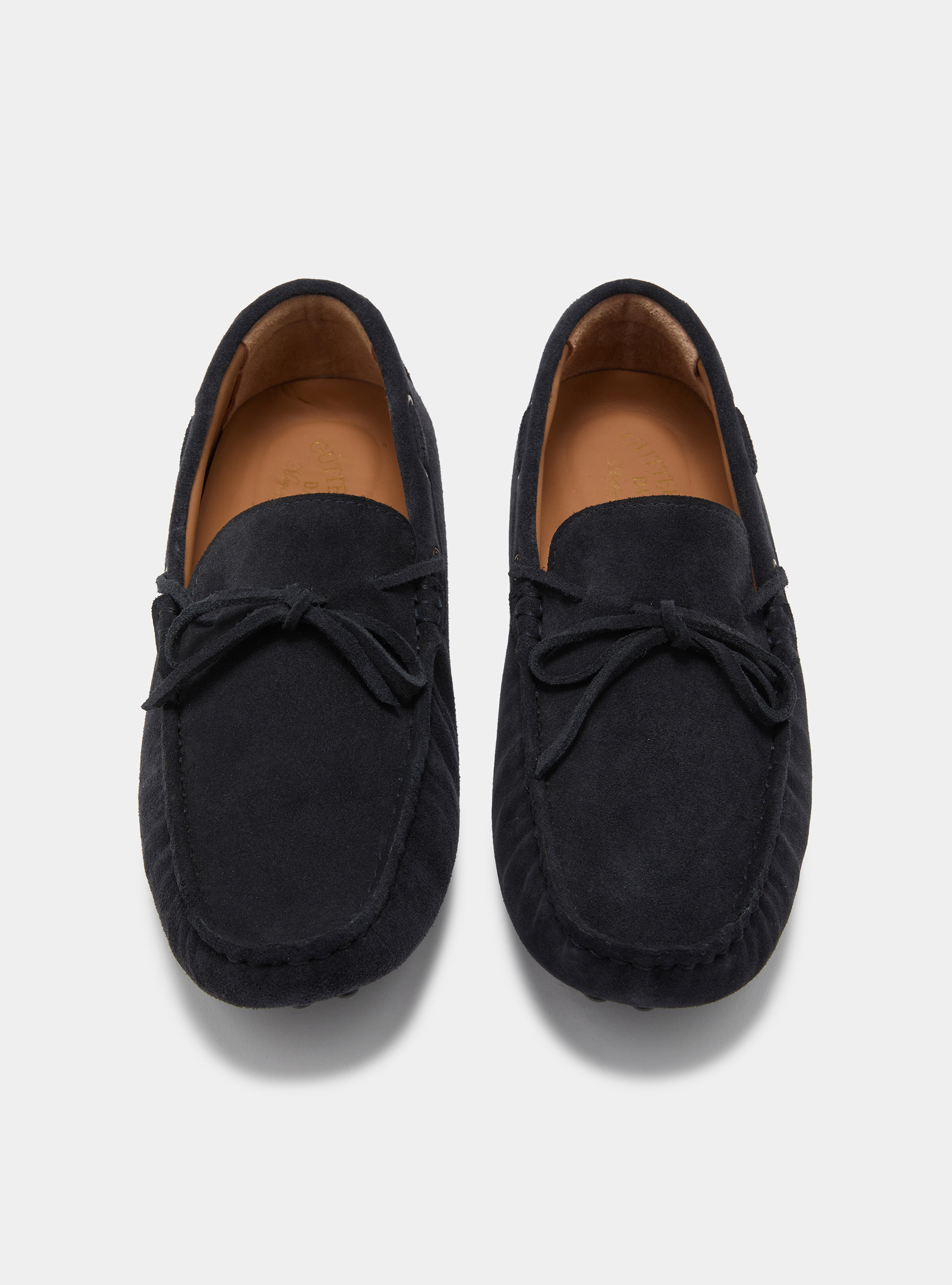 Suede boat loafers, NAVY BLUE