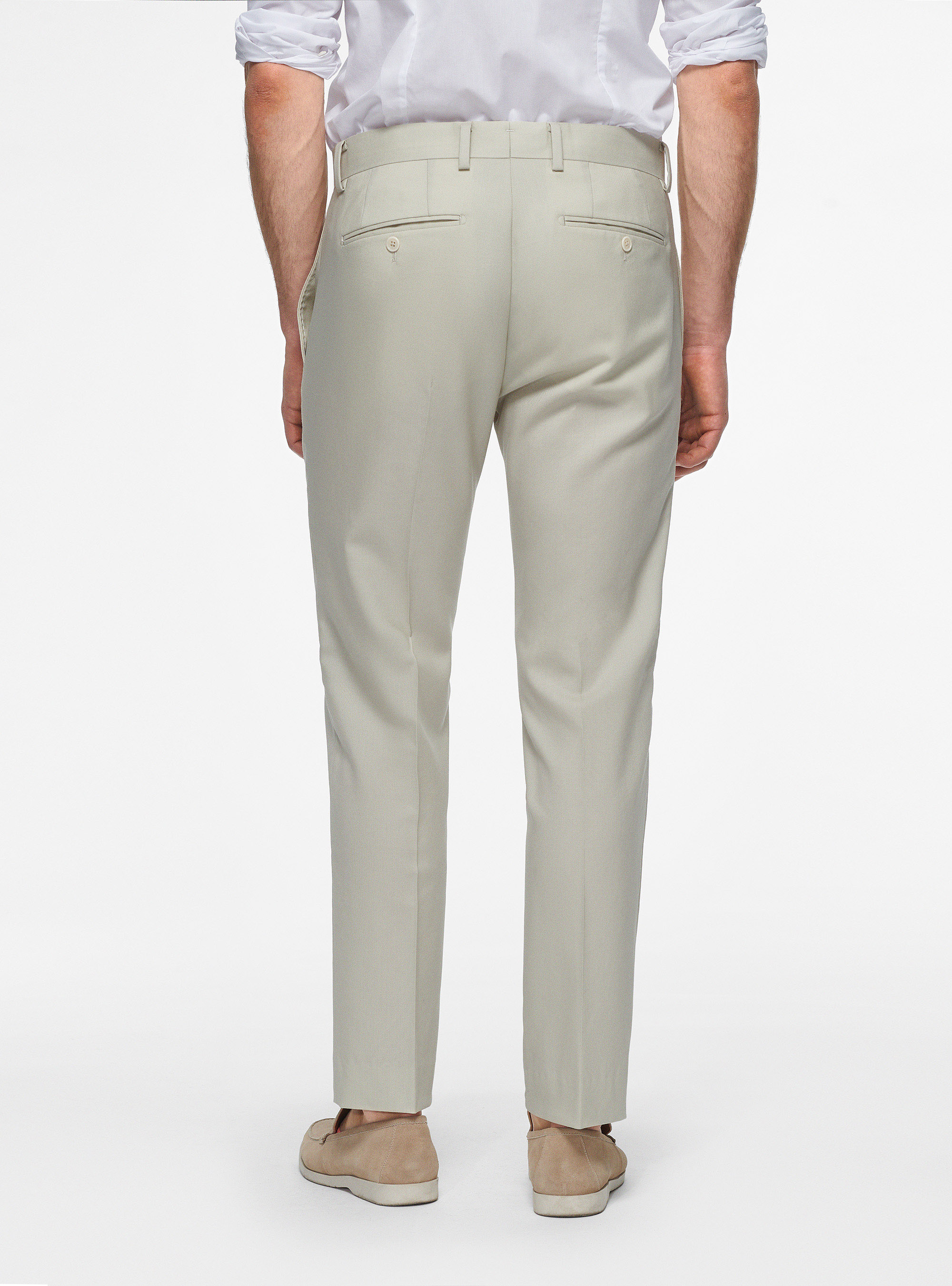 Pure wool trousers Vitale Barberis Canonico, OFF-WHITE